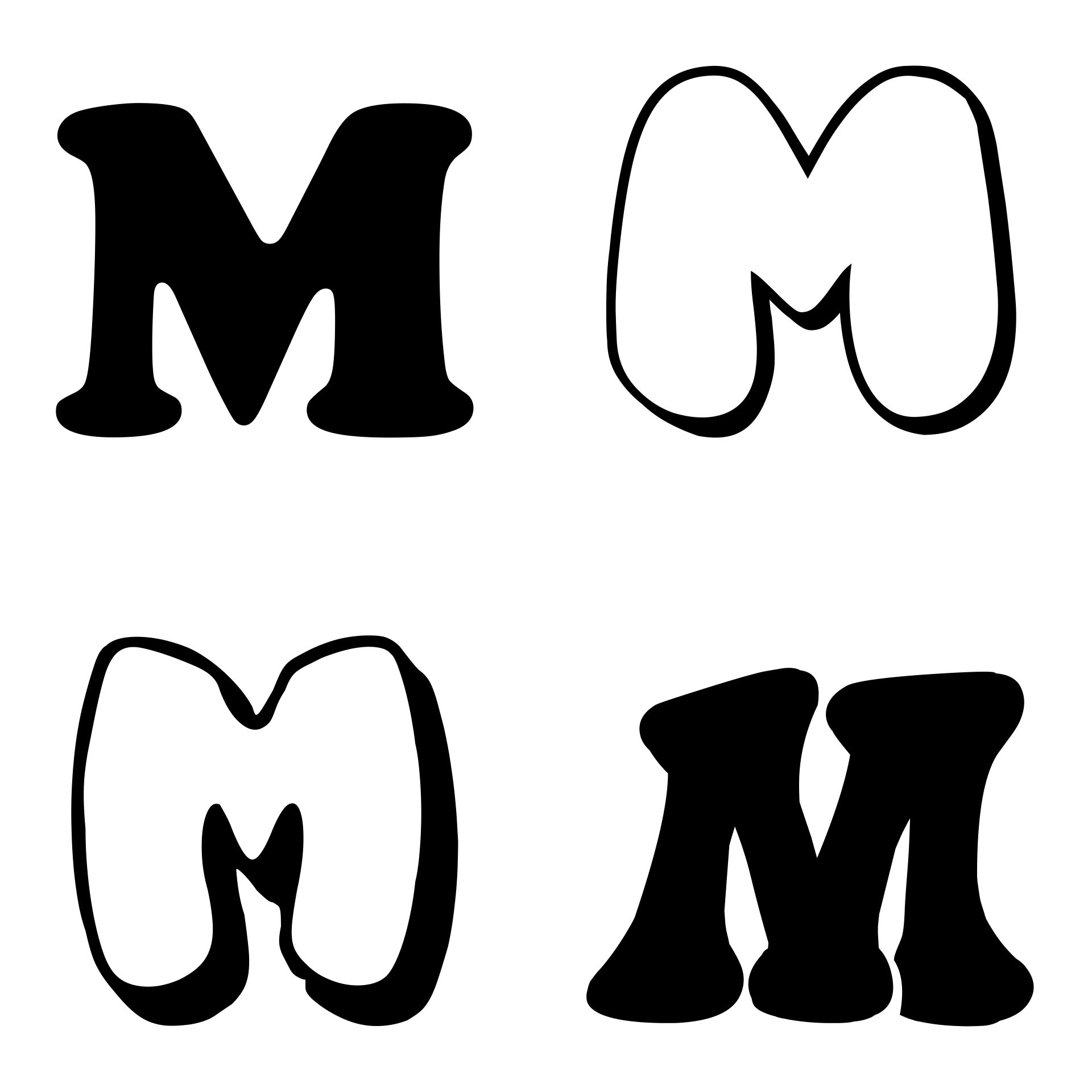 Large Printable Bubble Letters M