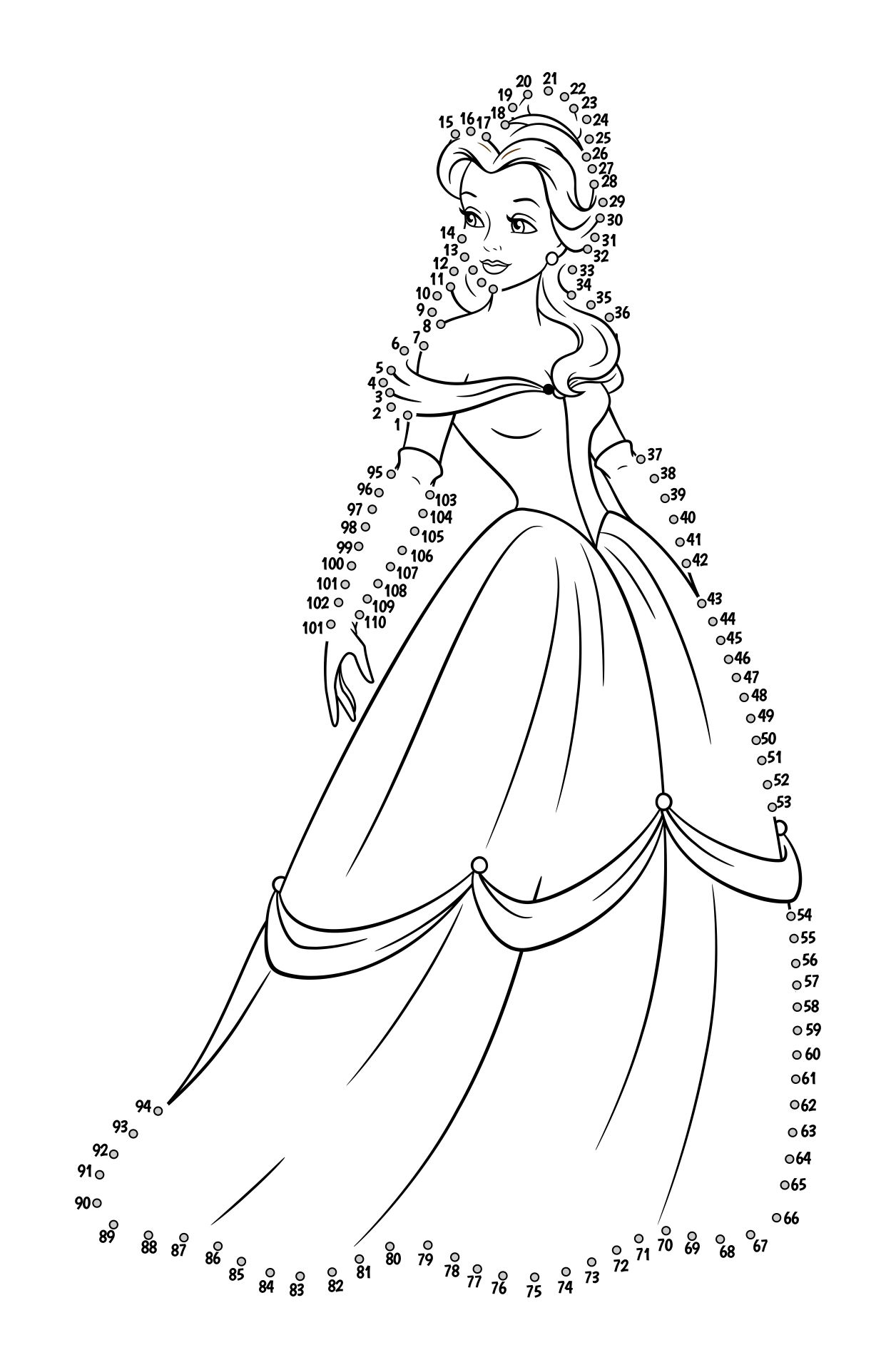 Princess Connect the Dots Printable