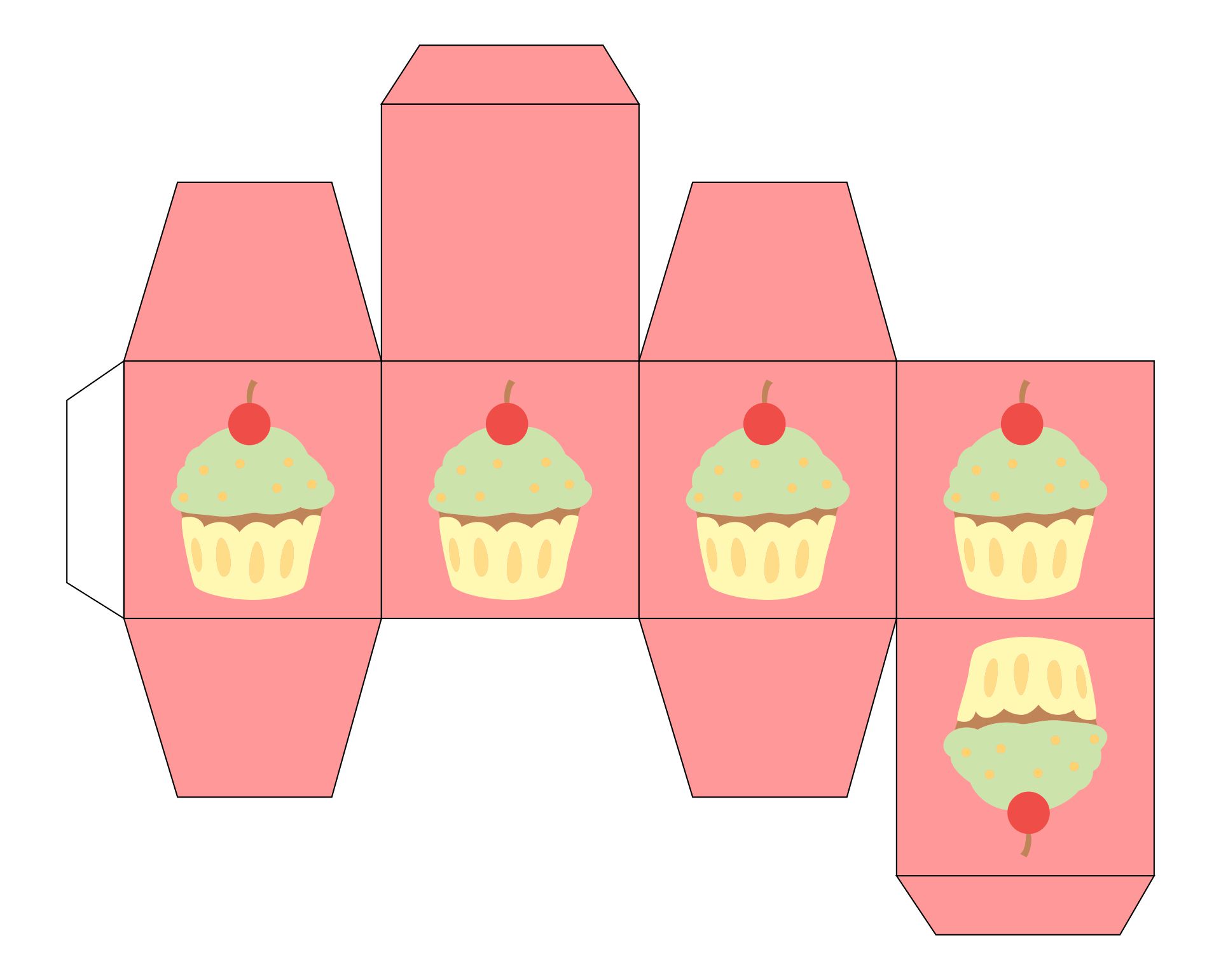 Printable Cupcake Box Template