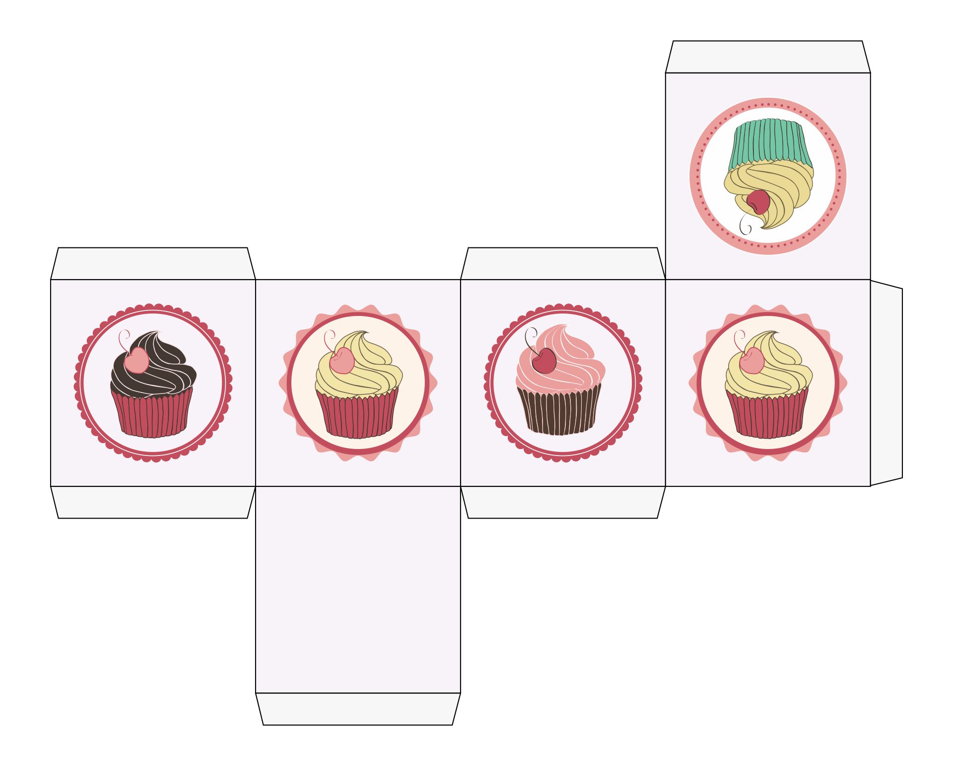 Printable Cupcake Box Templates Free