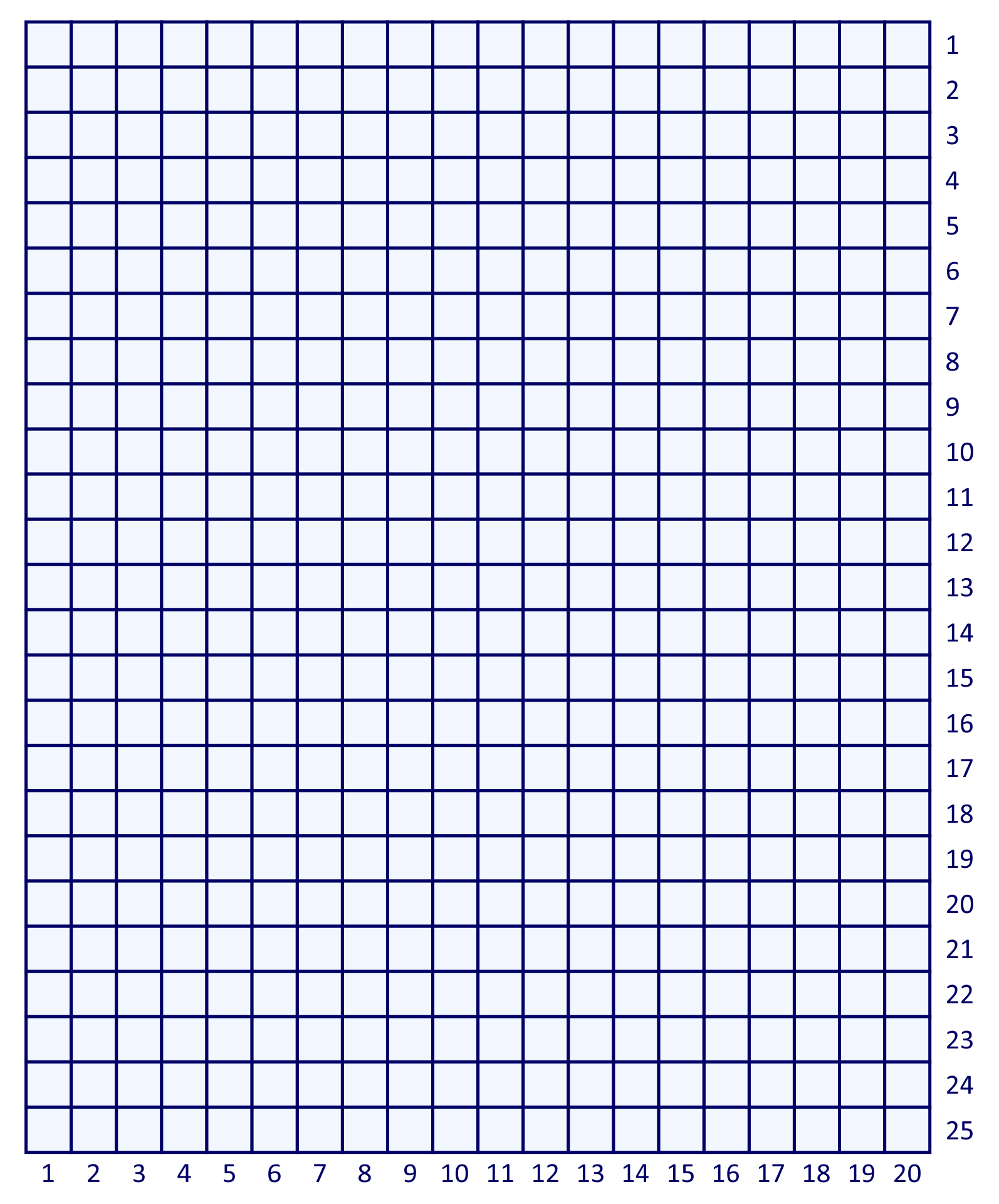 20 X 20 Grid Template 20 X 20 Grid Template