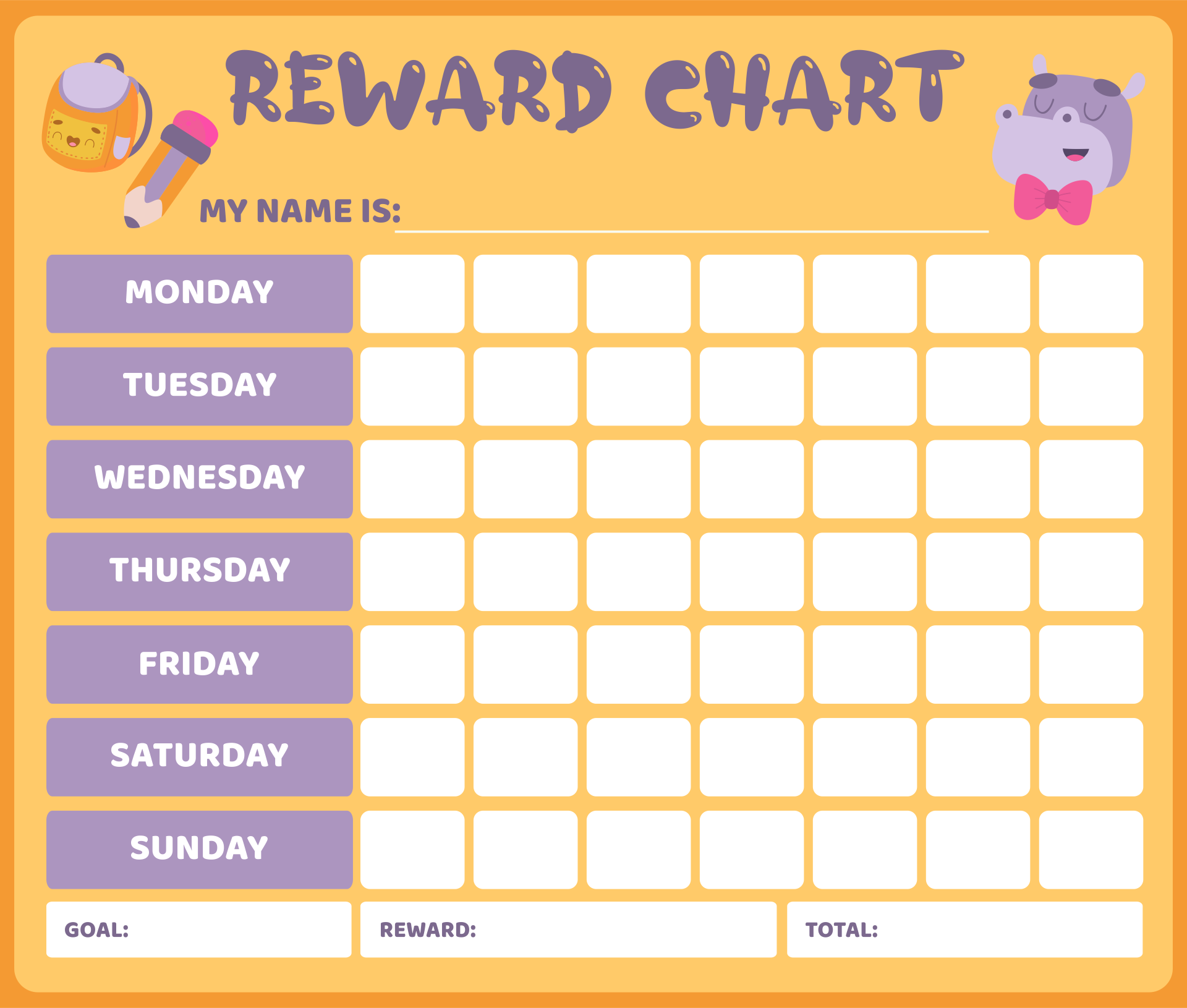 Printable Kids Reward Charts