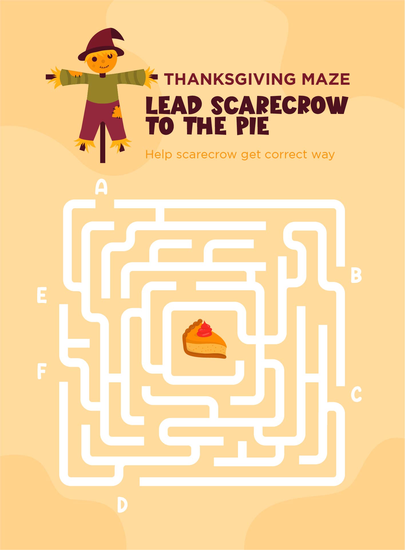 Printable Thanksgiving Maze Pages for Kids