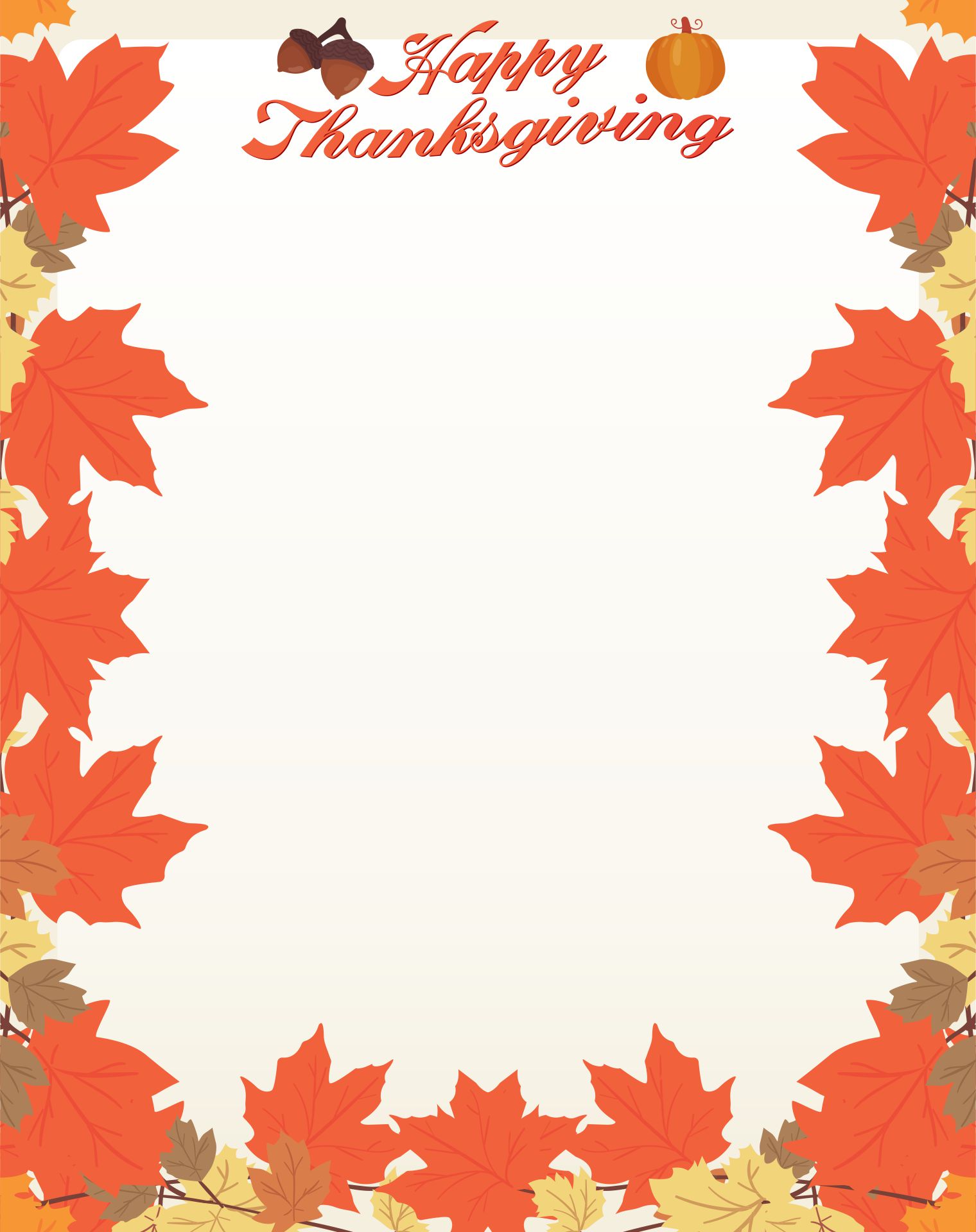 Thanksgiving Letter Stationery