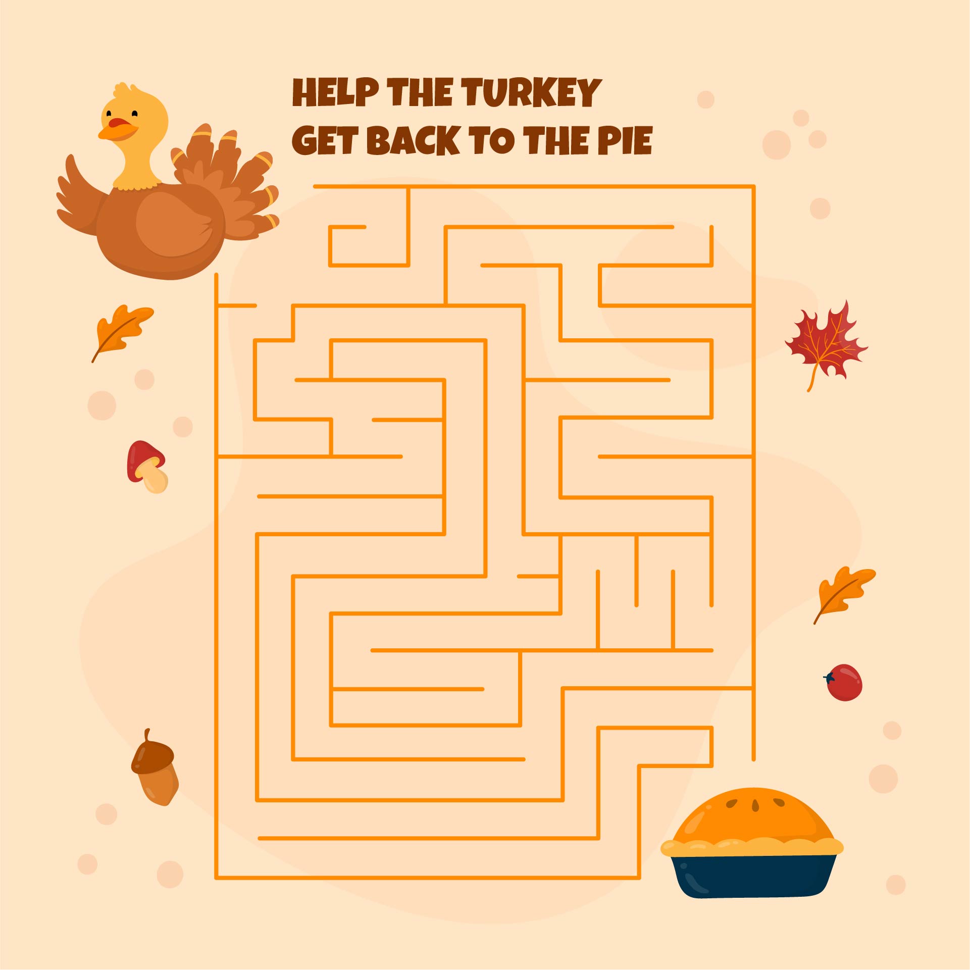 Thanksgiving Printable Maze Puzzles