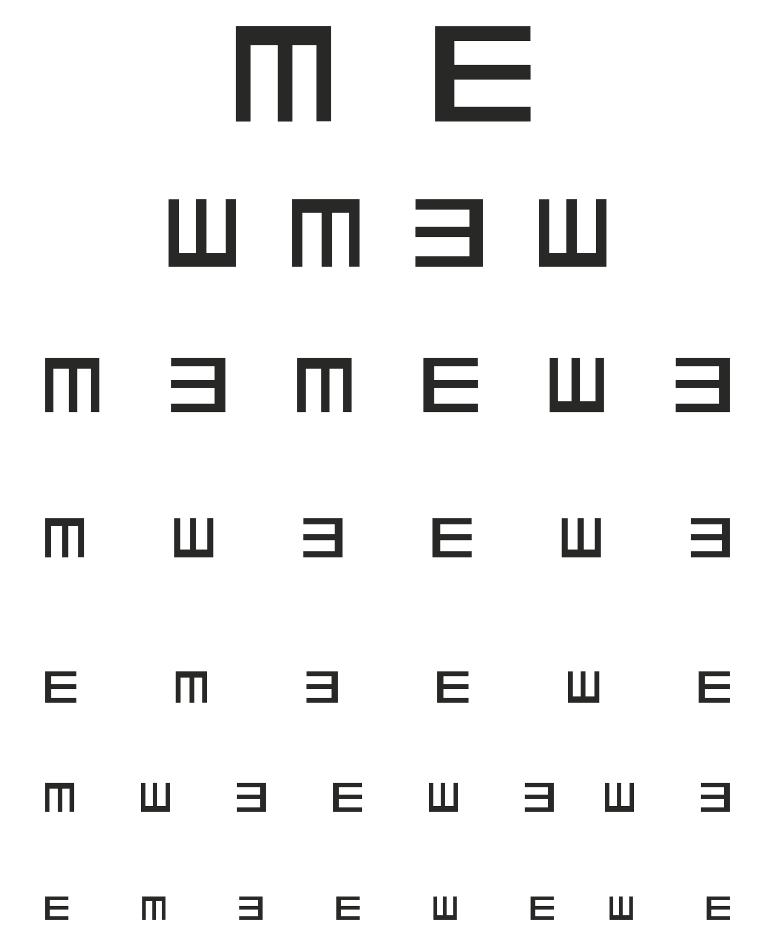 Printable Eye Exam Chart