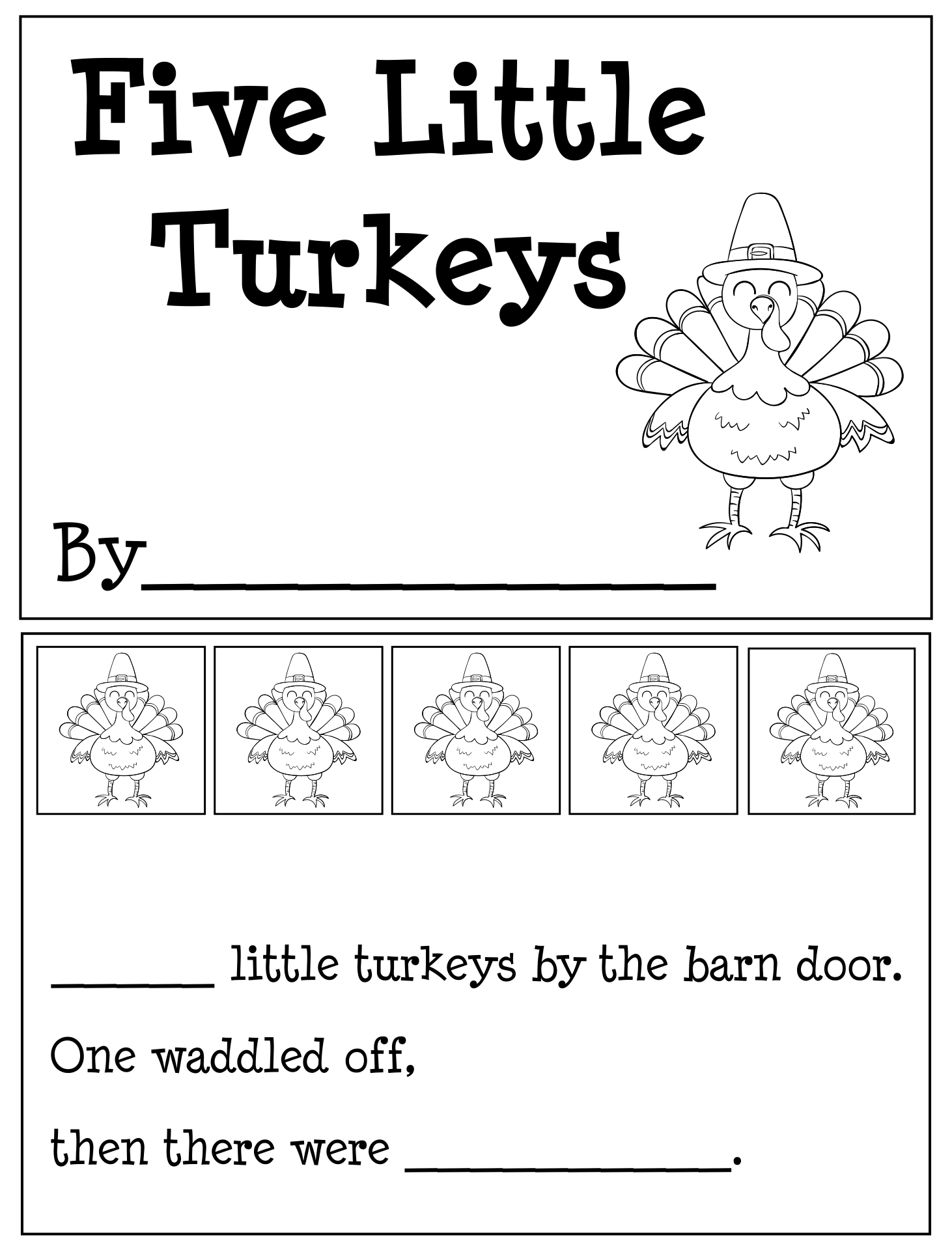 Printable Thanksgiving Books for Kindergarten