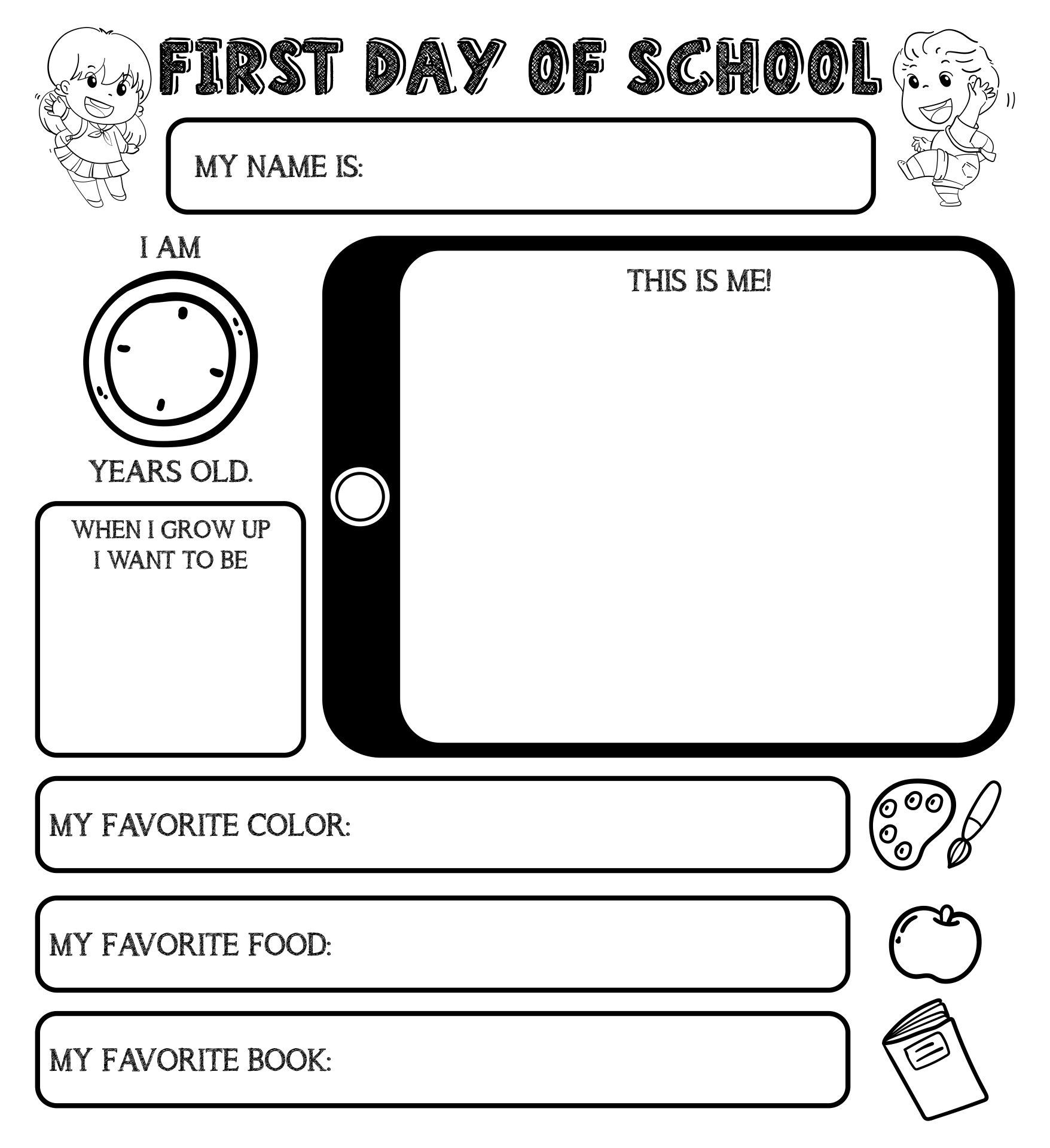 Back to School Printable Worksheets