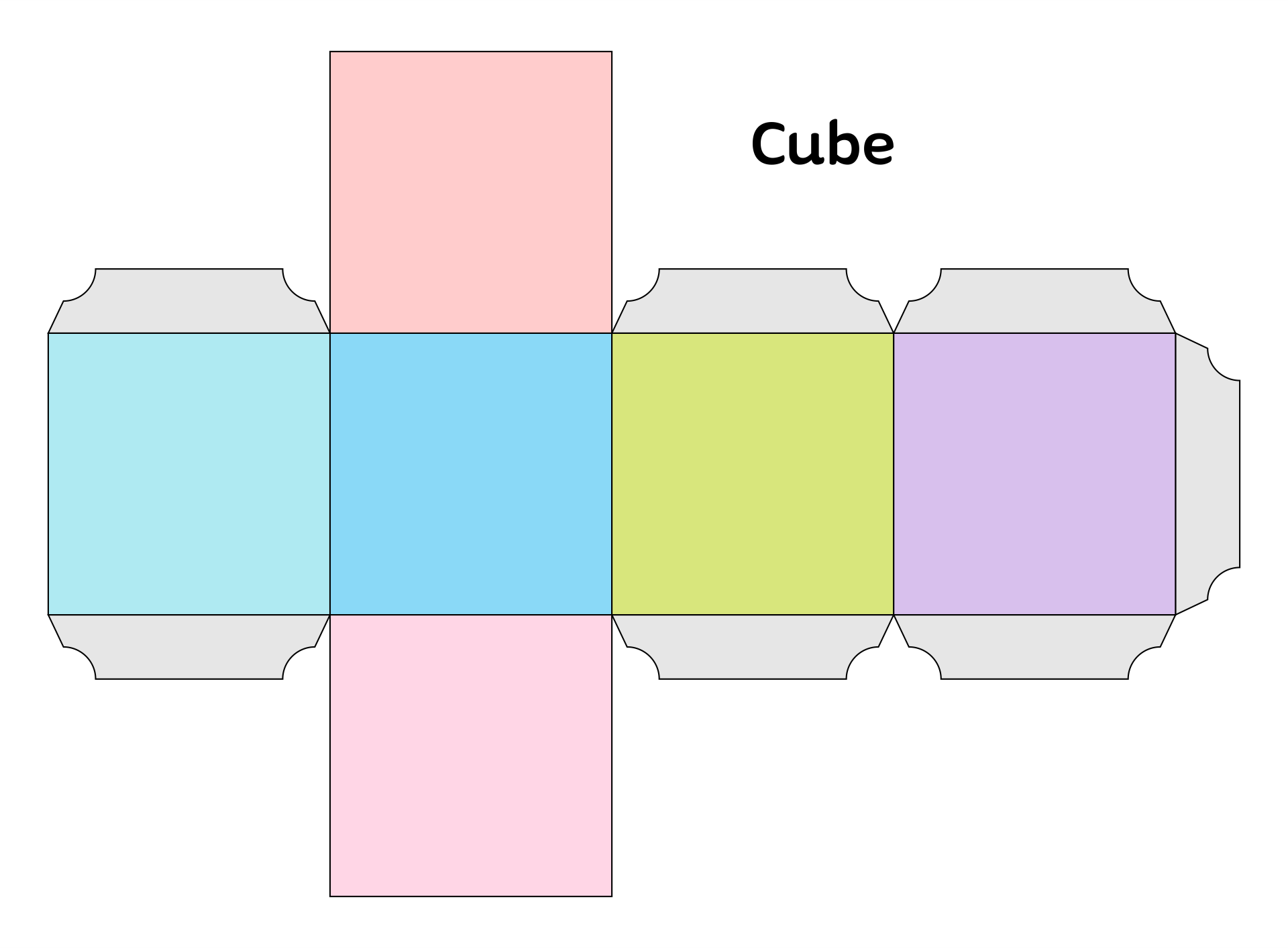 Cube 3D Shape Templates Printable