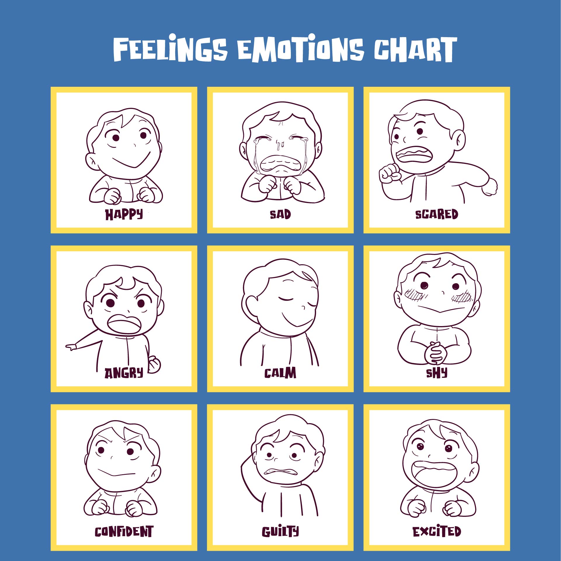 Feelings Faces Chart Emotions