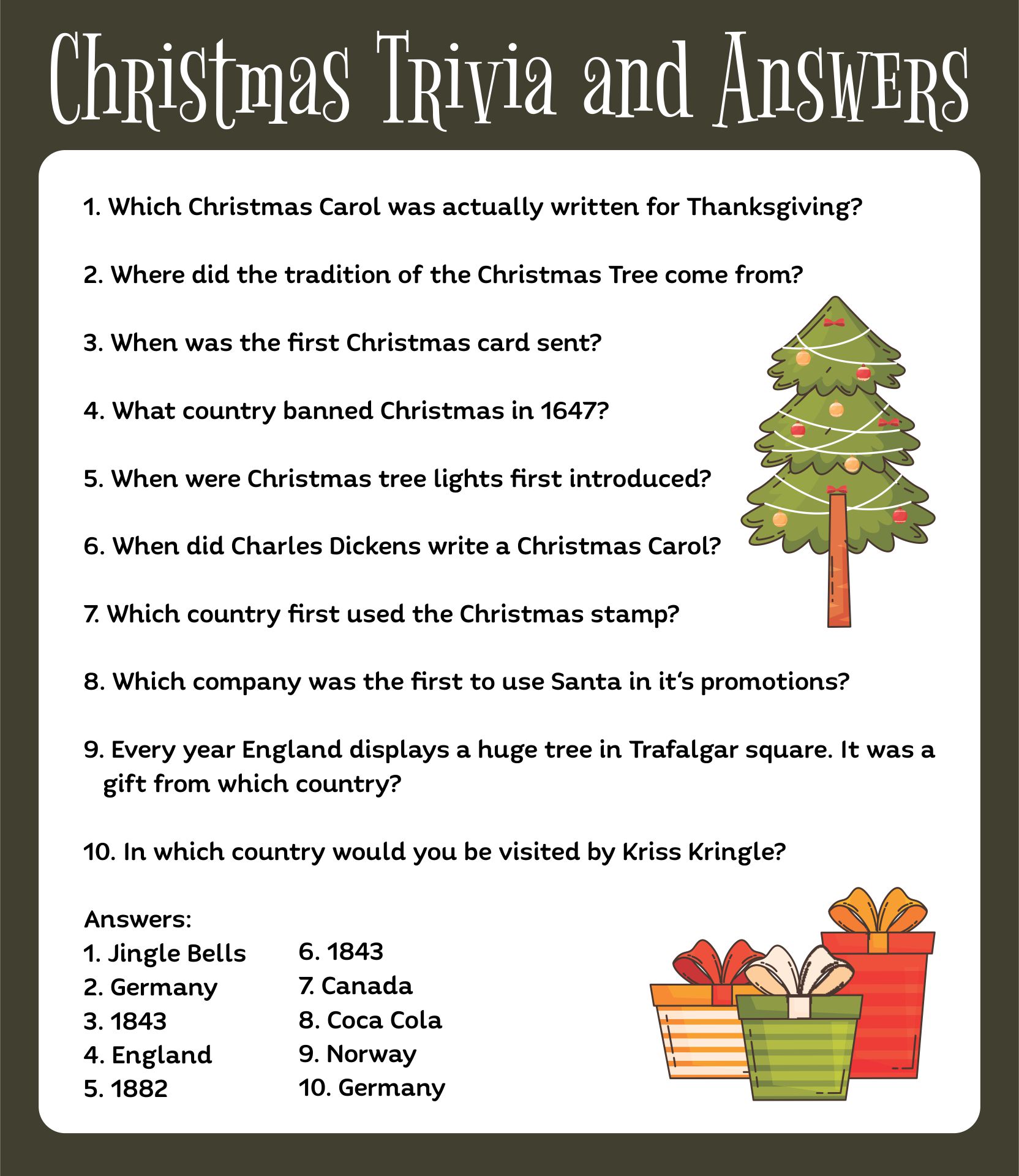 15 Best Printable Christmas Song Trivia Game