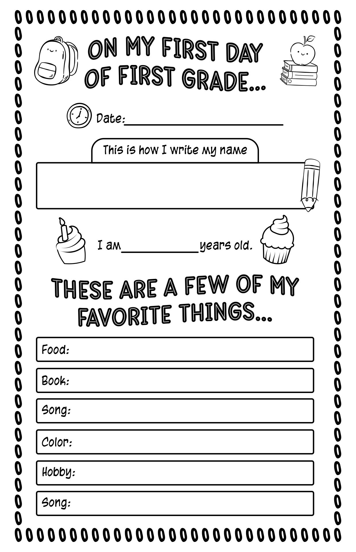 First Day Of School Worksheets 12 Free PDF Printables Printablee First Day Of School Worksheets 12 Free PDF Printables Printablee