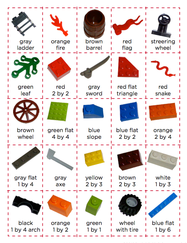 Printable LEGO Bingo