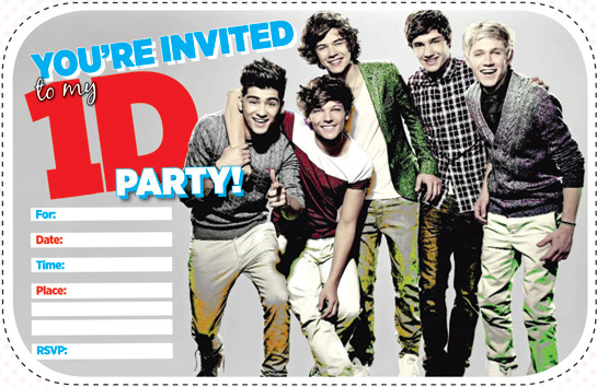 One Direction Printable Birthday Invitations 6