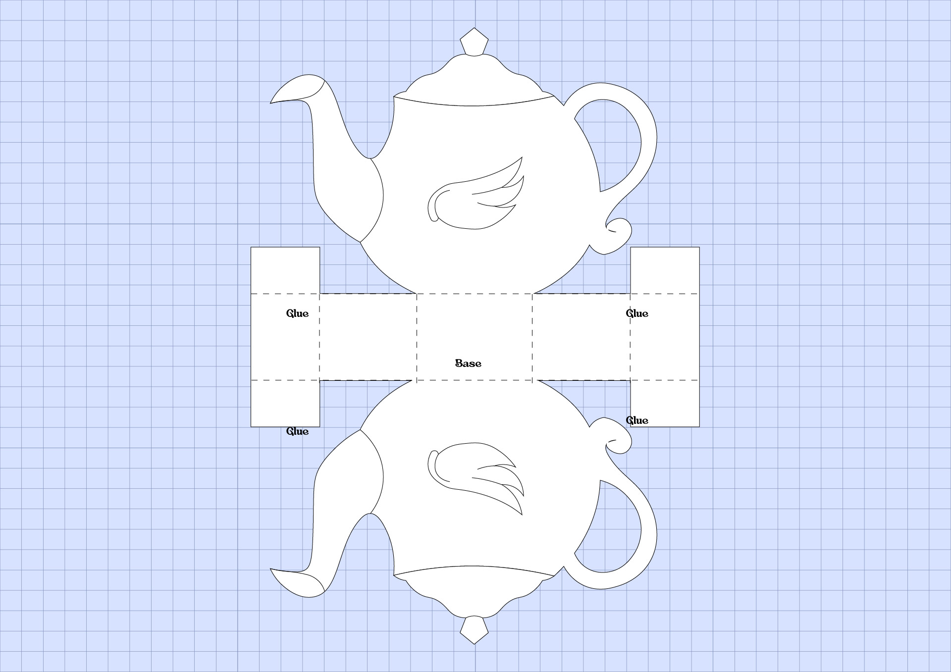 Tea Cups Printable Box Templates