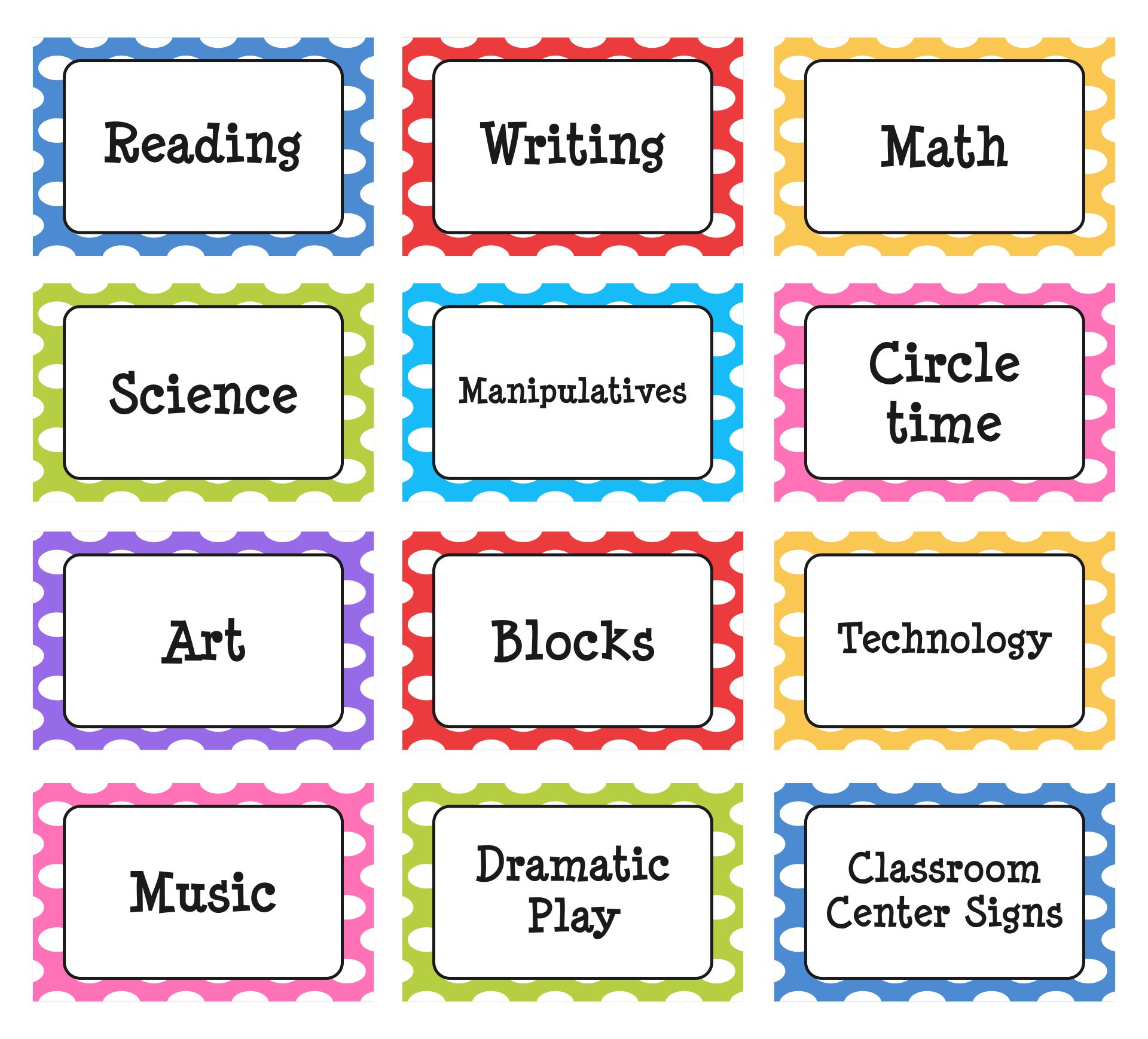 Center Labels Free Printable