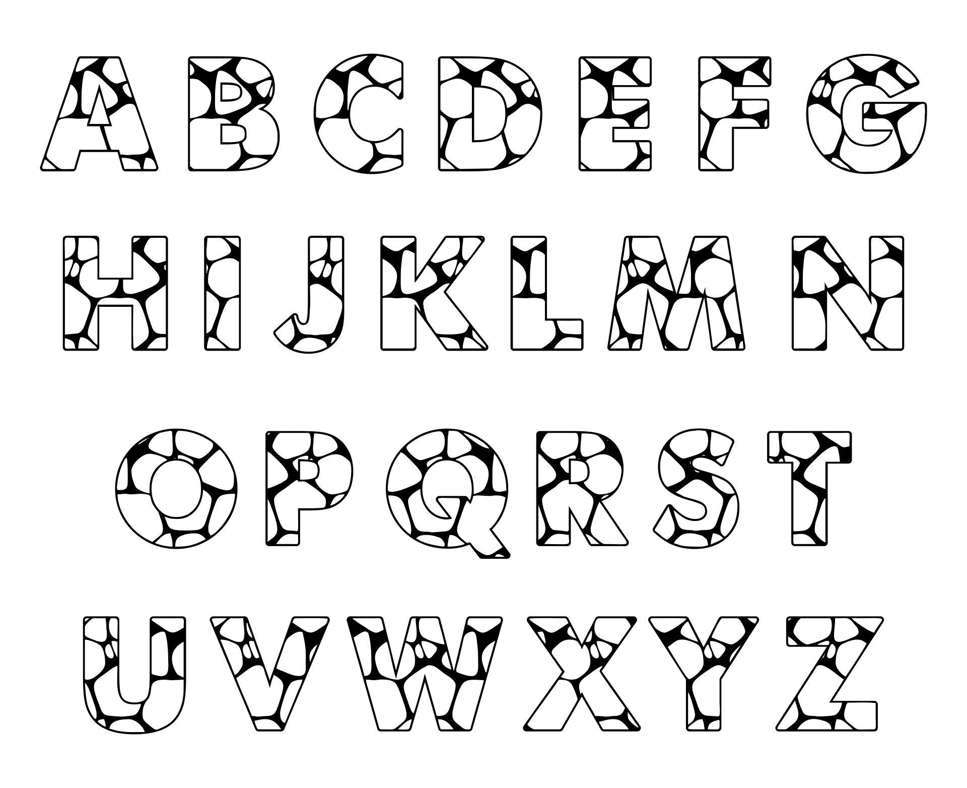 Printable Alphabet Letters Coloring Pages Kids