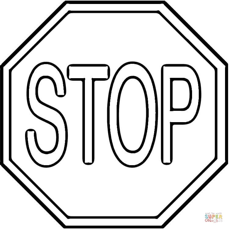 Printable Stop Sign Coloring Page