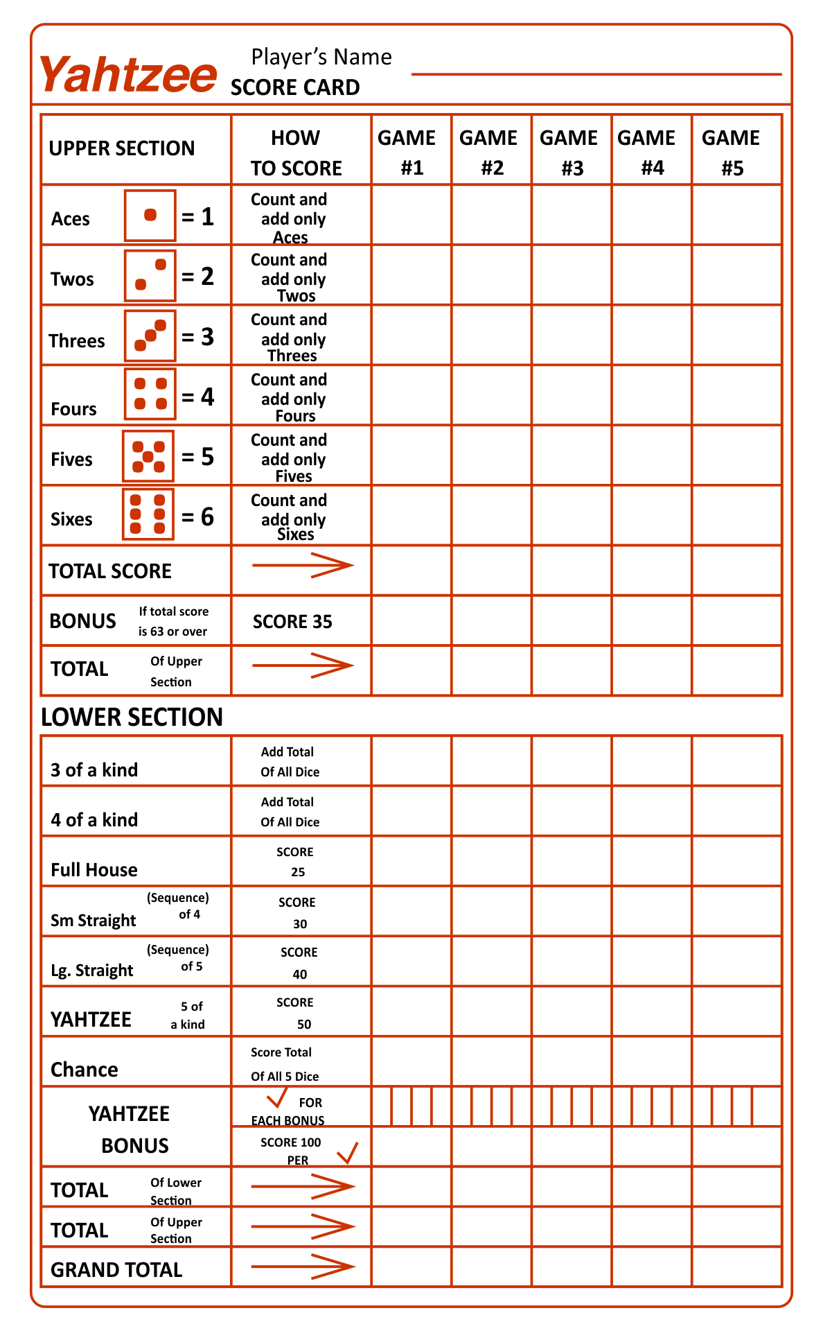 Yahtzee Printable Score Cards yahtzee-printable-score-cards