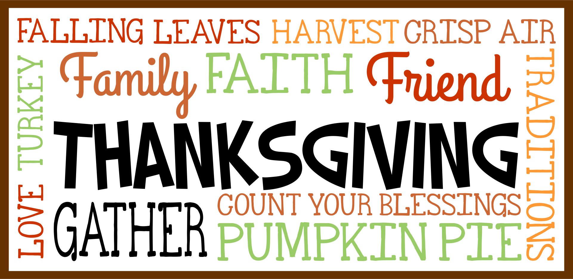 Thanksgiving Subway Art Printable