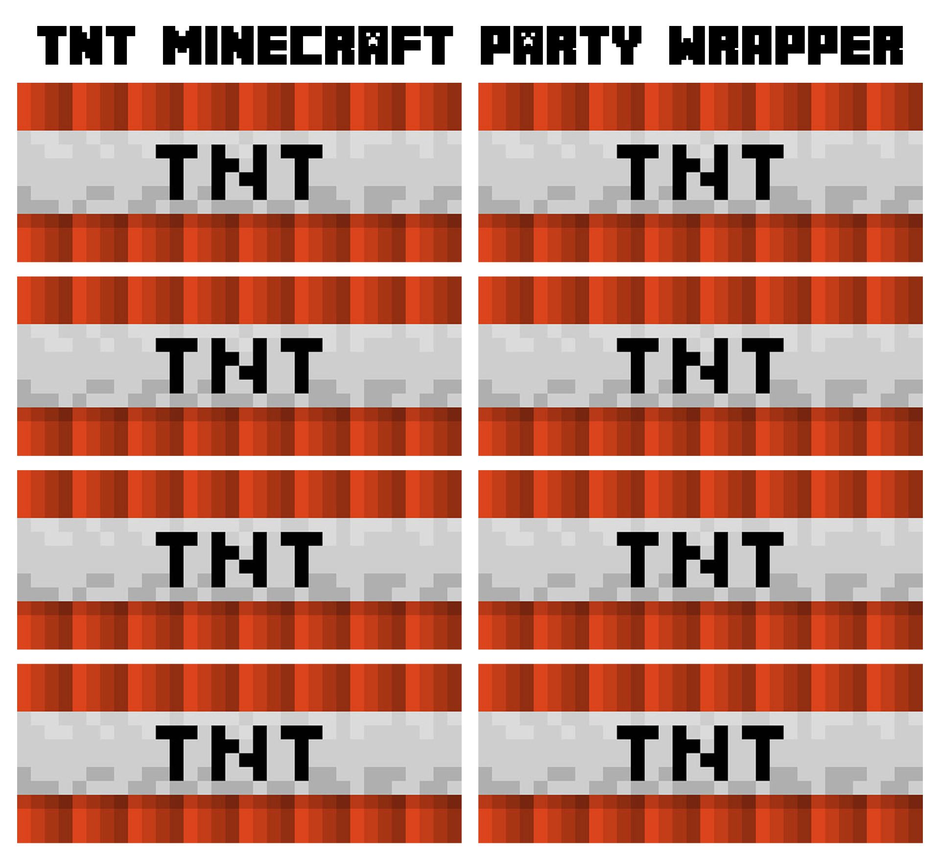 TNT Minecraft Party Printables