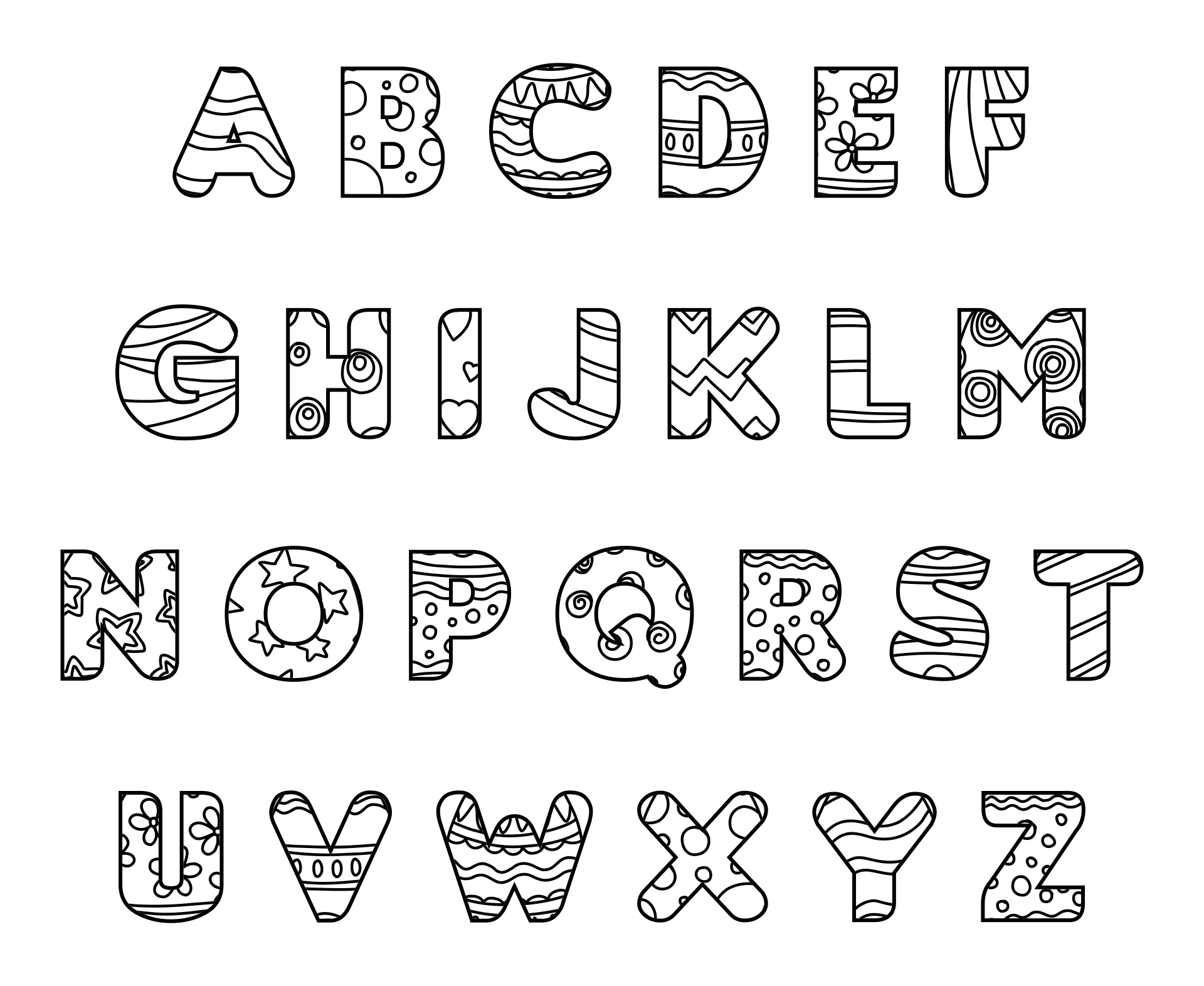 Uppercase Letter Coloring Pages