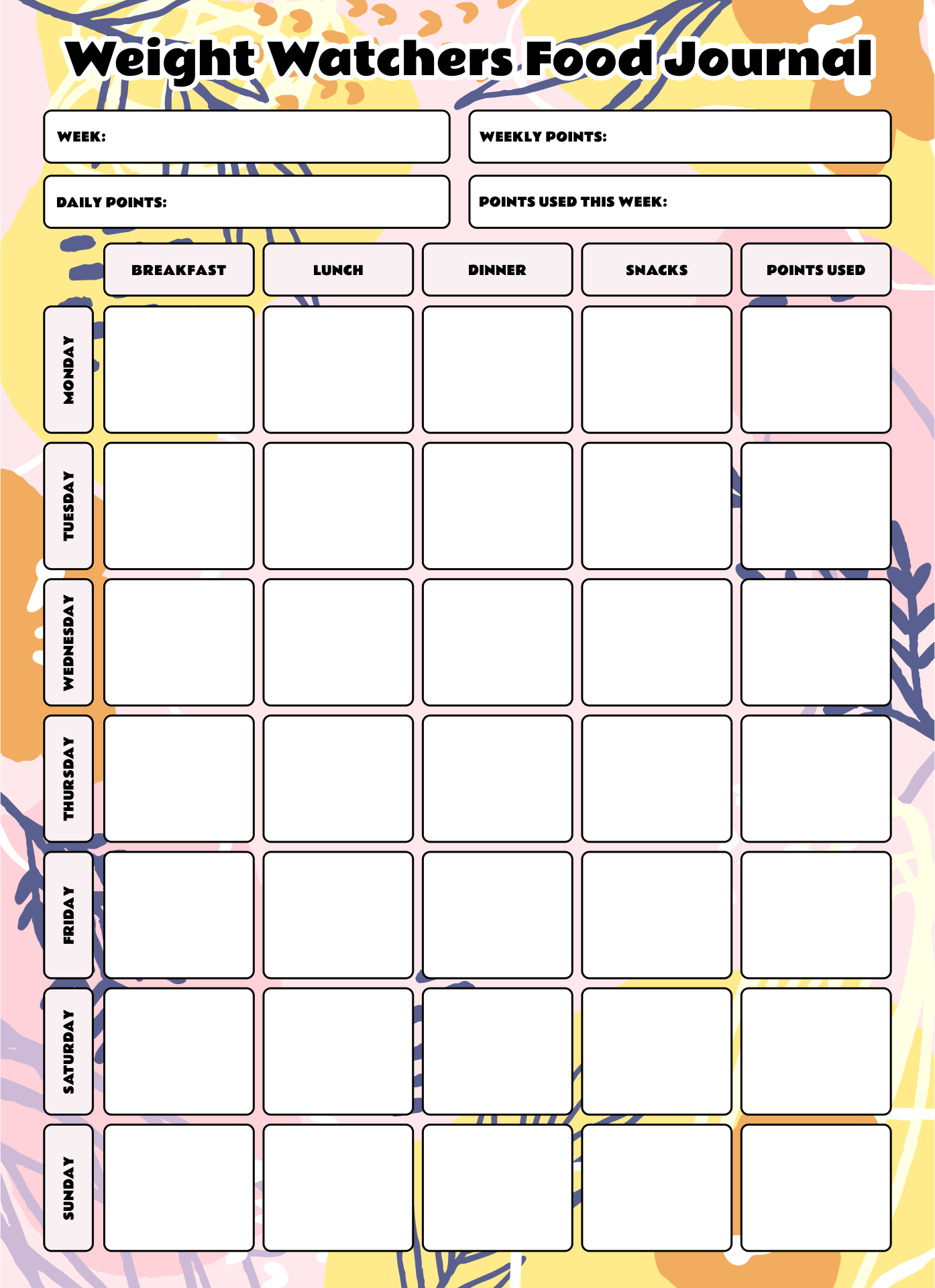 7-best-free-weight-watchers-food-journal-printable-printablee