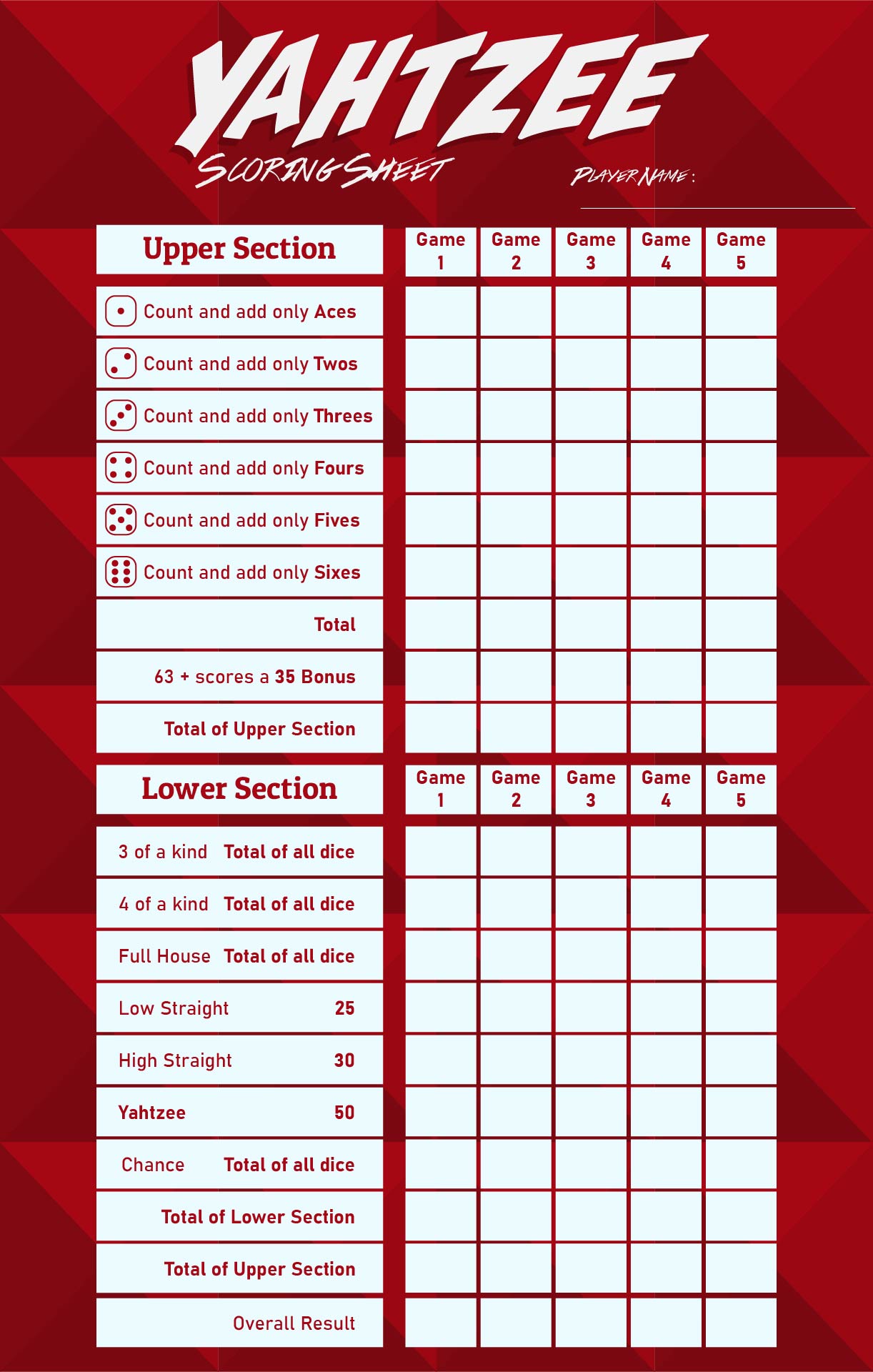 10 Best Printable Triple Yahtzee Score Pads PDF For Free At Printablee