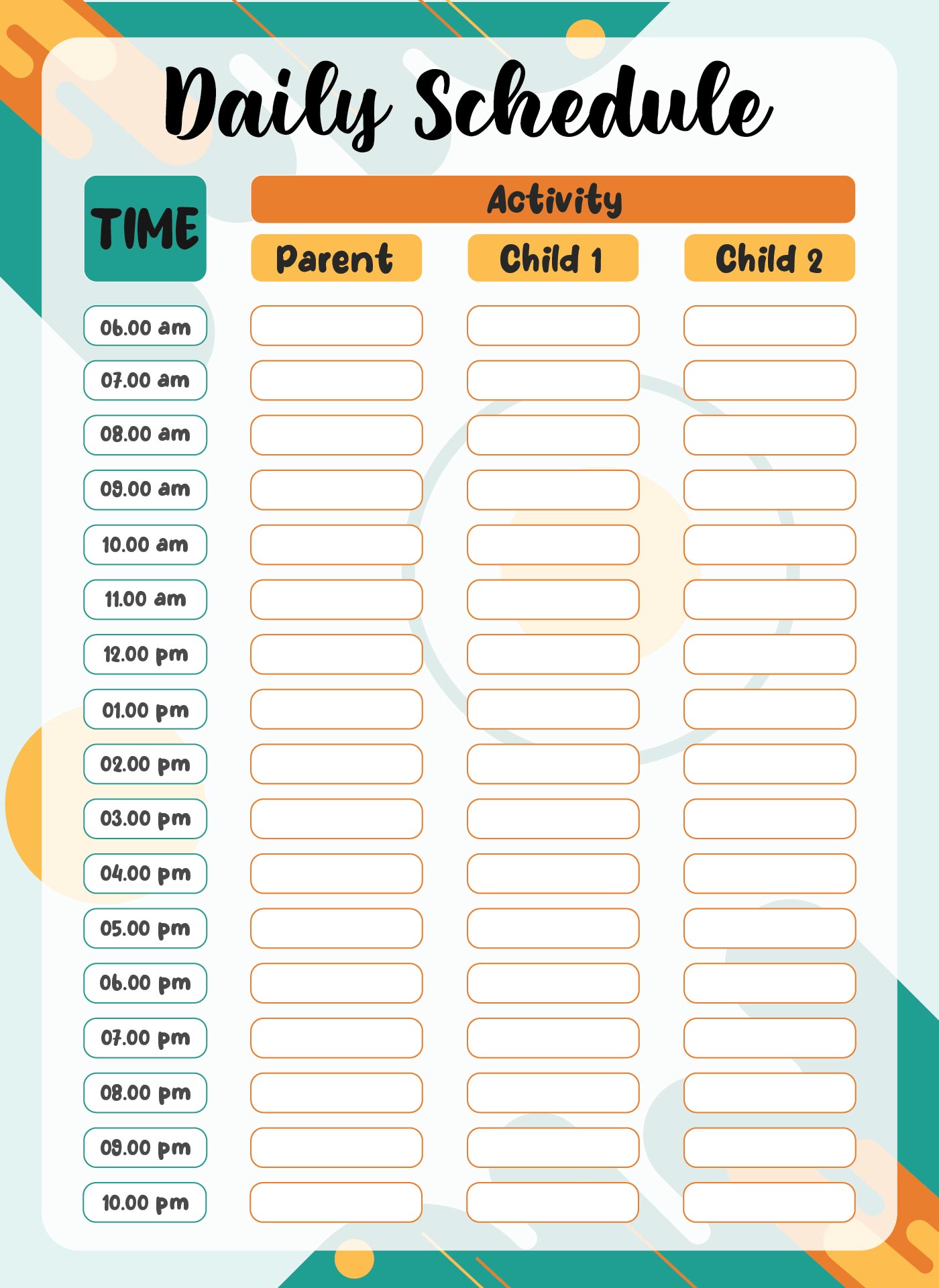 Free Printable Weekly Hourly Planner