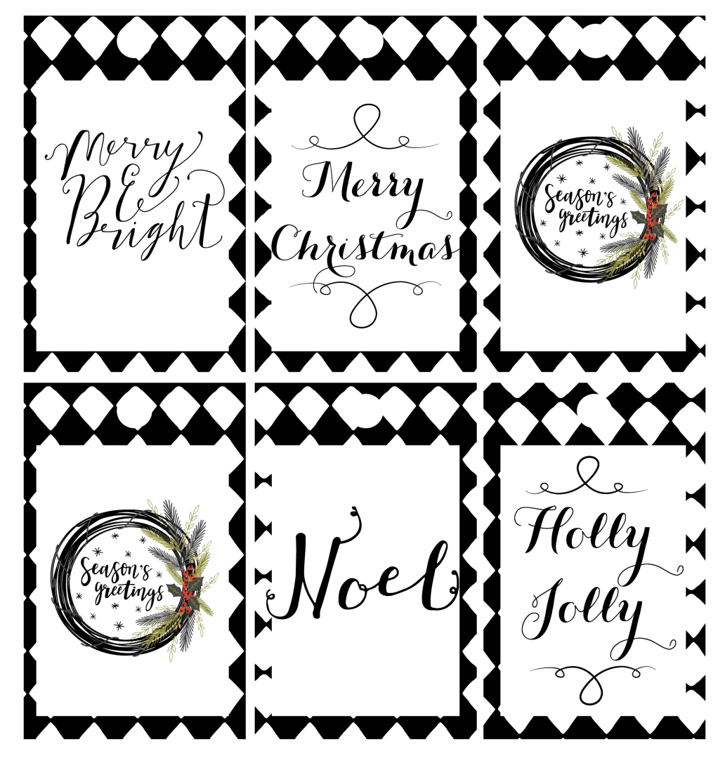 Black and White Printable Gift Tags