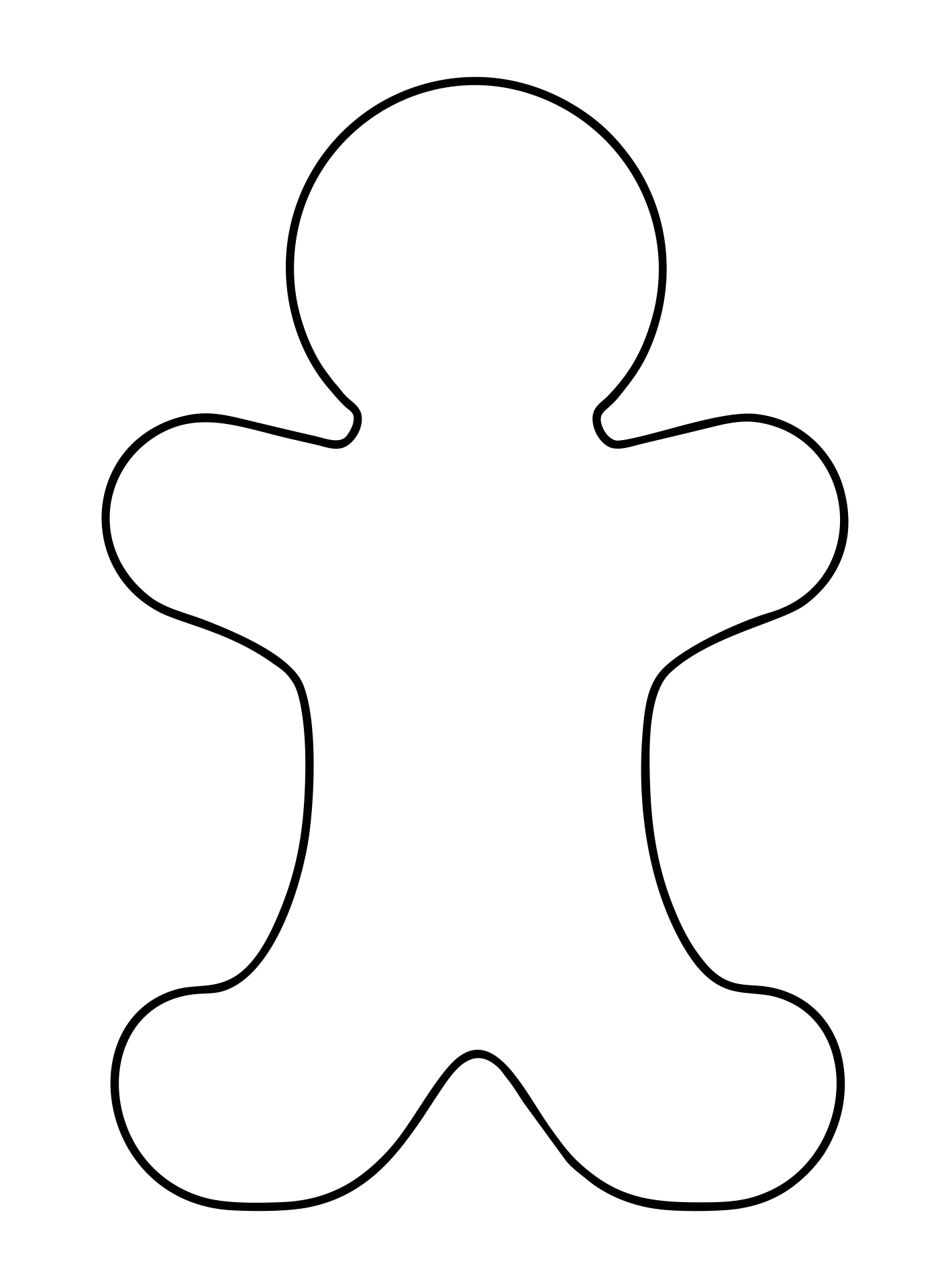 Blank Gingerbread Man Coloring Page