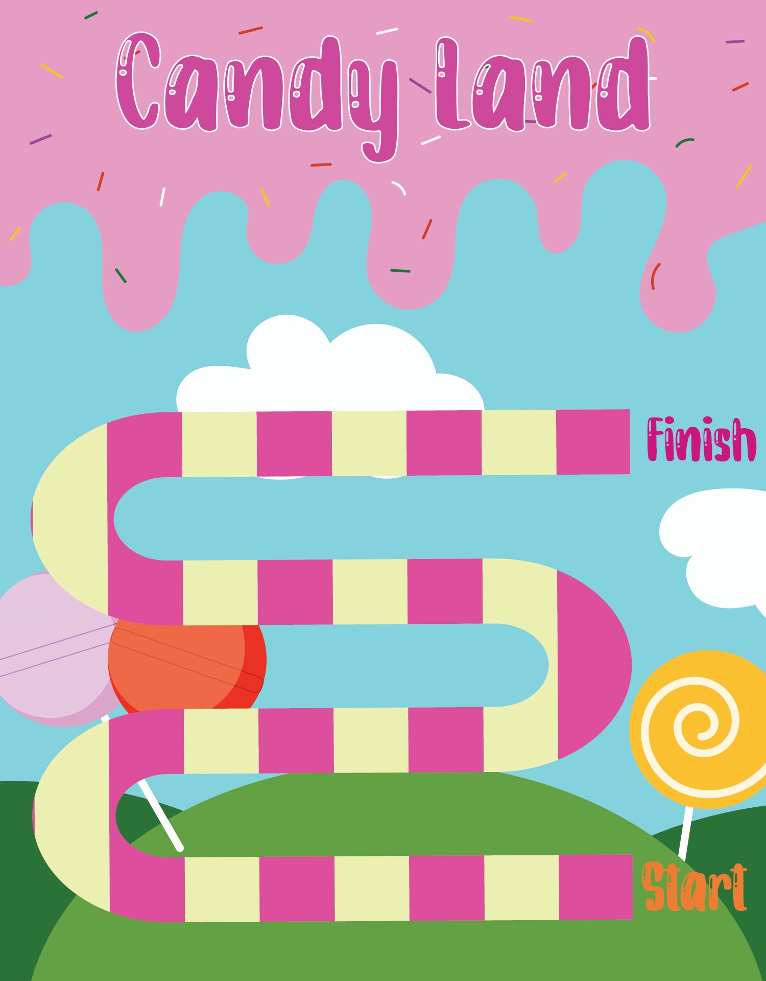 Printable Candyland Board Game