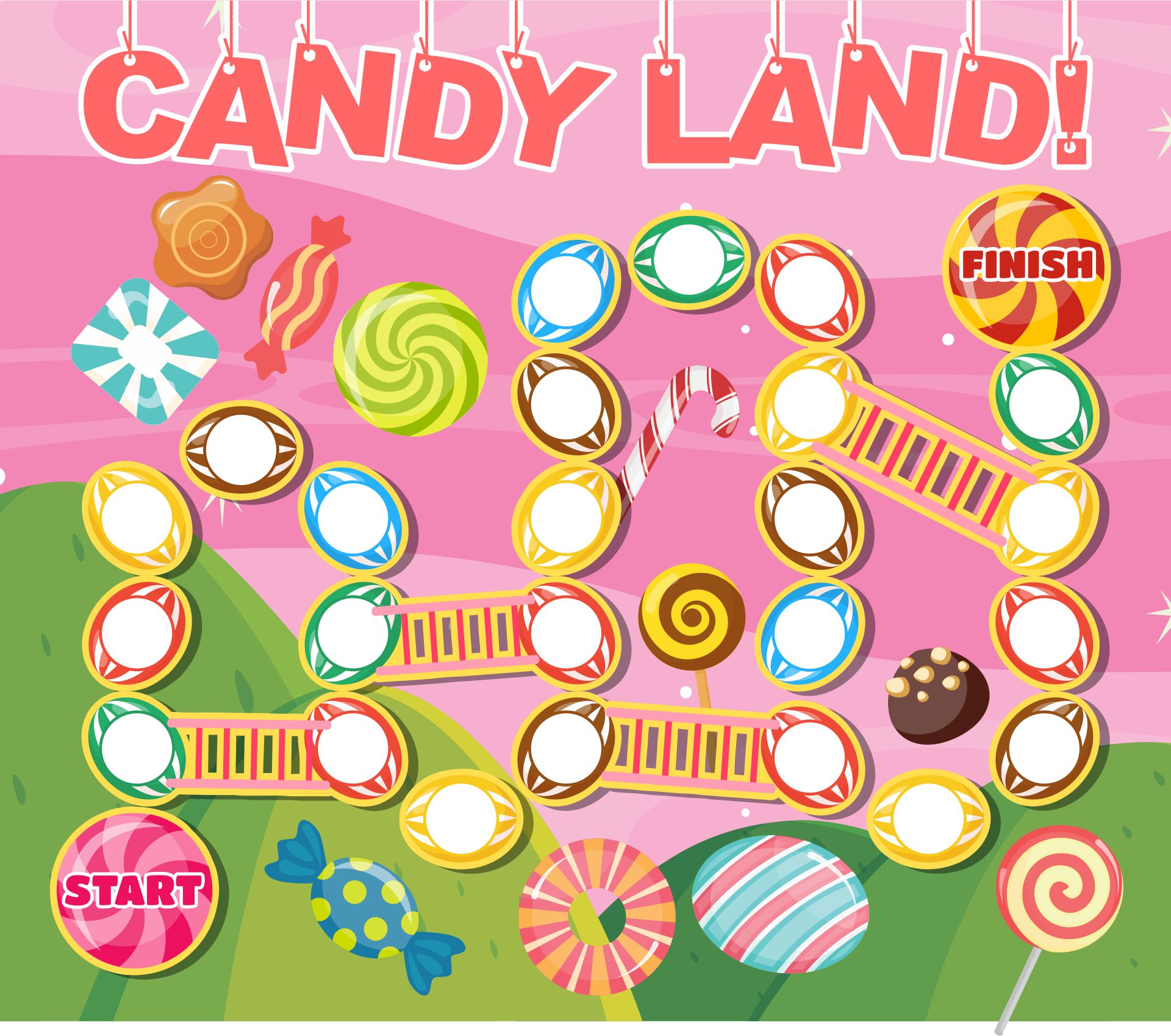 20 Best Printable Candyland Board Game - printablee.com Intended For Blank Candyland Template