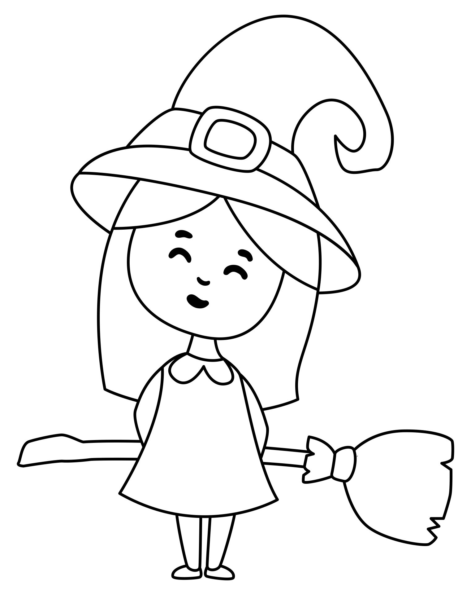 Cute Halloween Witch Coloring Pages
