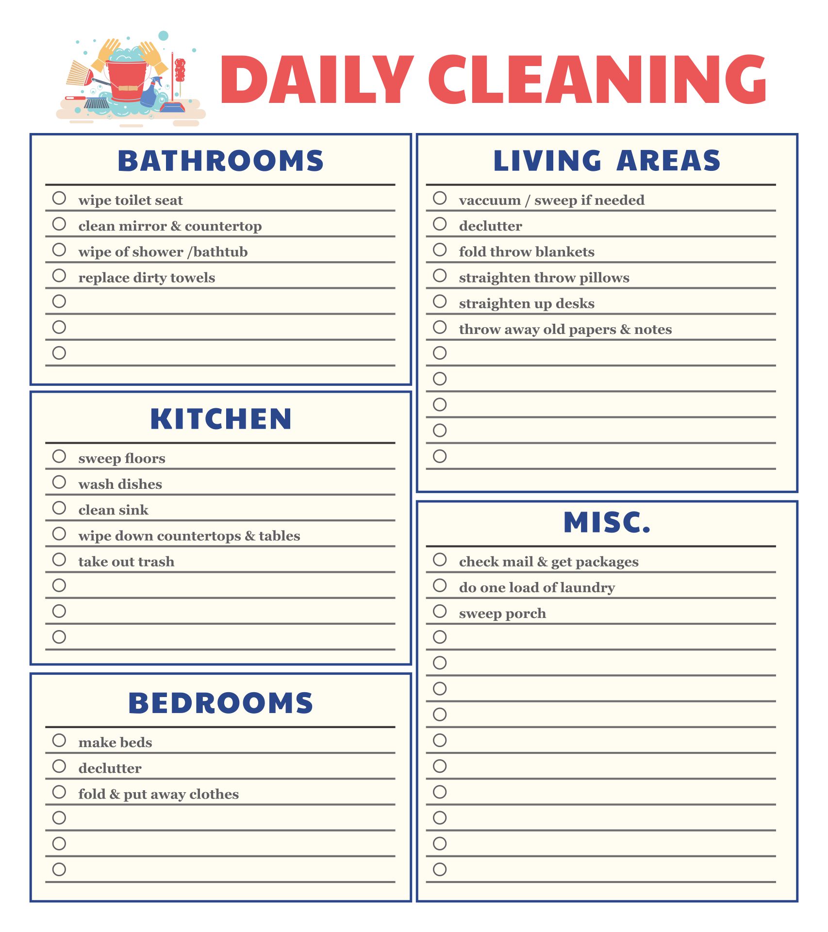 House Cleaning Chart Template