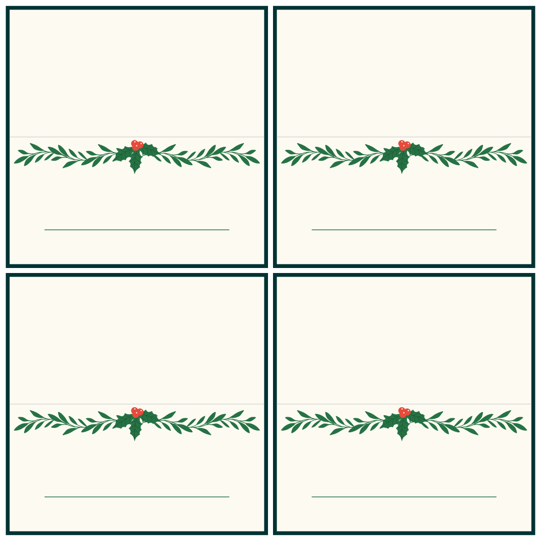 Christmas Place Cards 10 Free PDF Printables Printablee