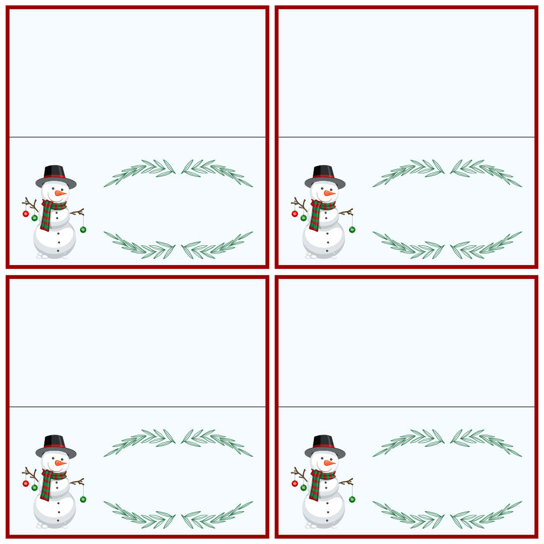 Free Printable Christmas Place Cards Printable Word Searches