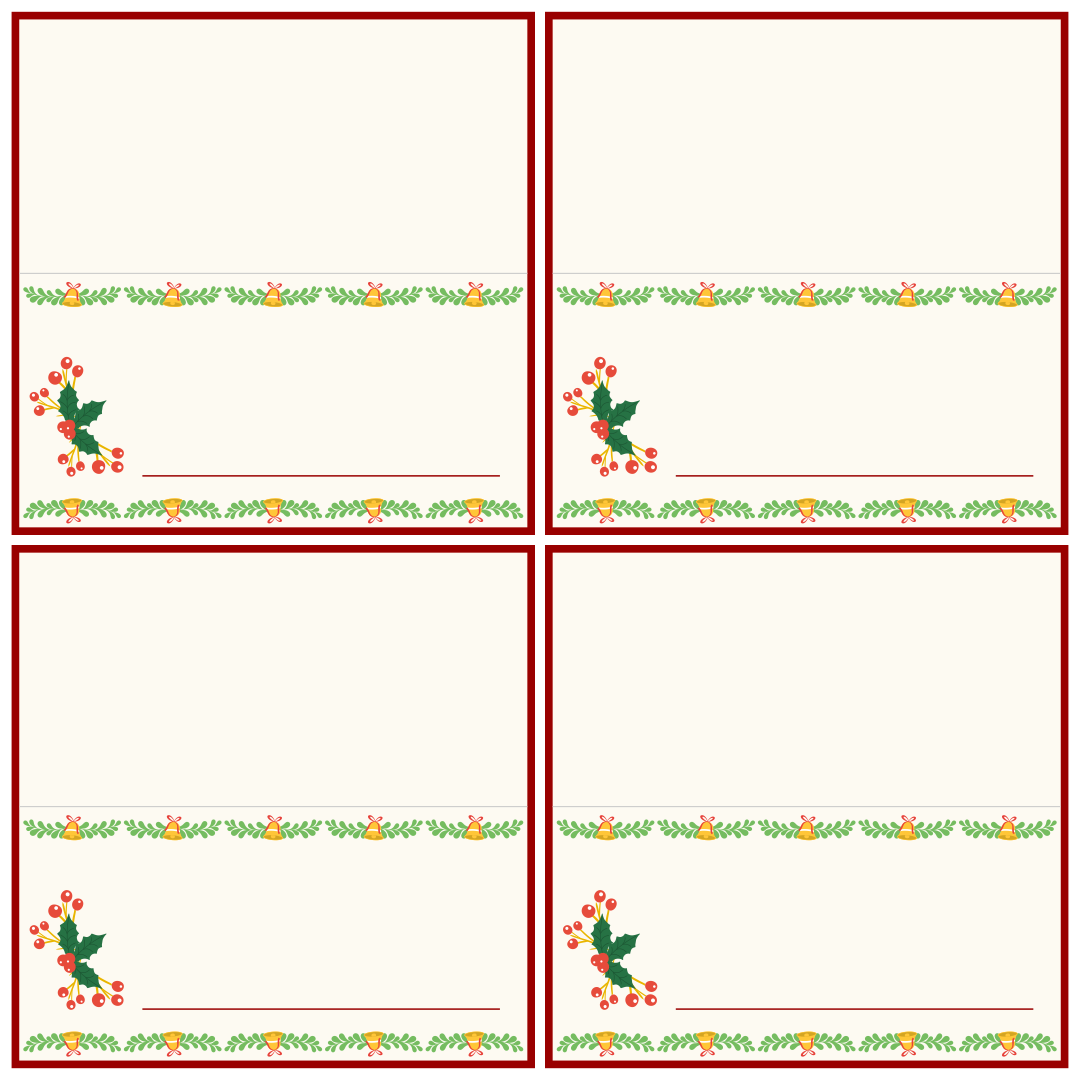 10 Best Printable Christmas Place Cards