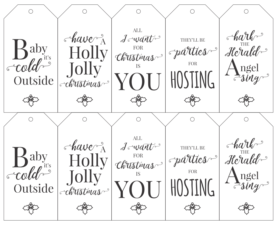 6 Best Black And White Printable Christmas Gift Tags