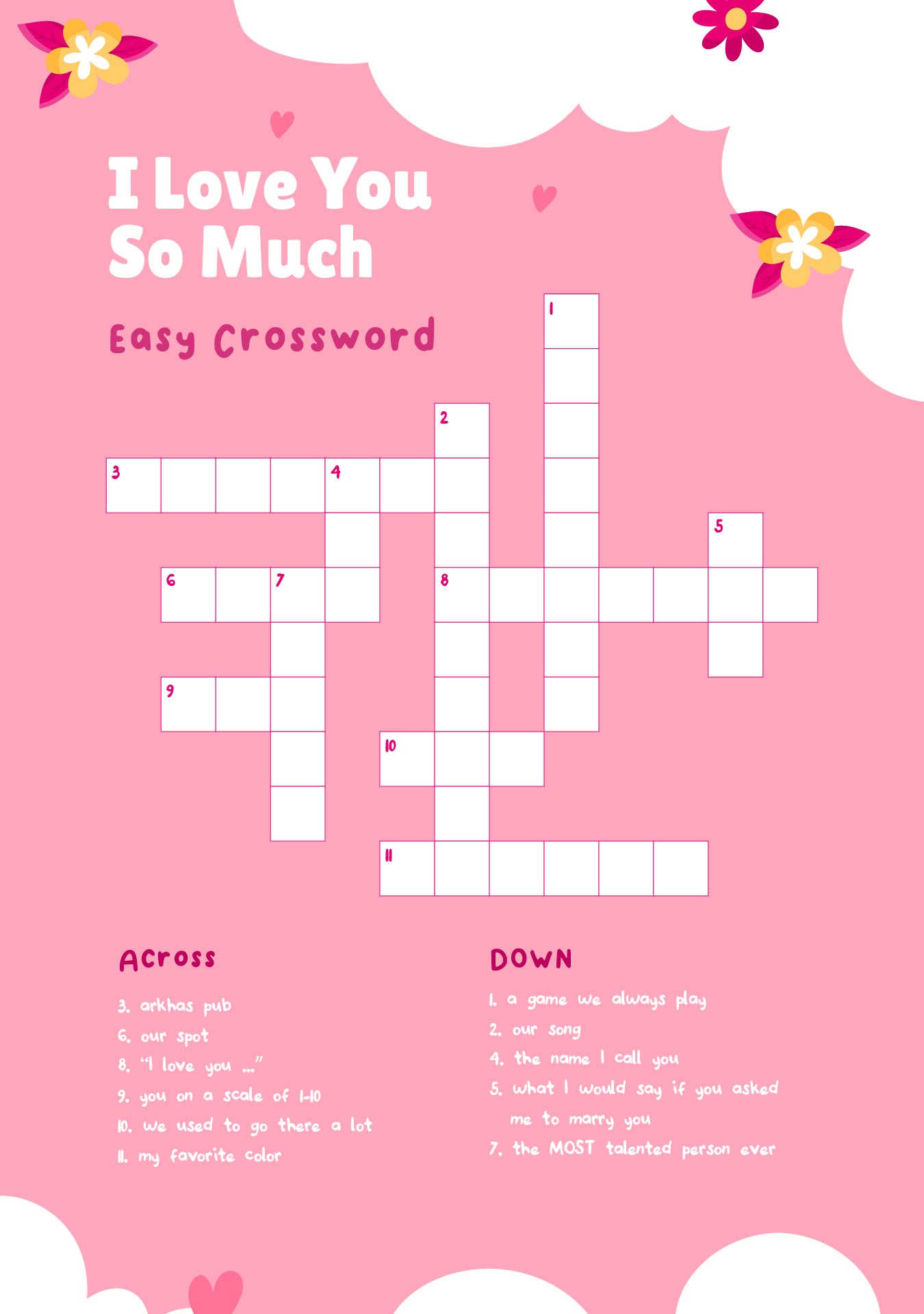 Very Easy Crossword Puzzles Printable