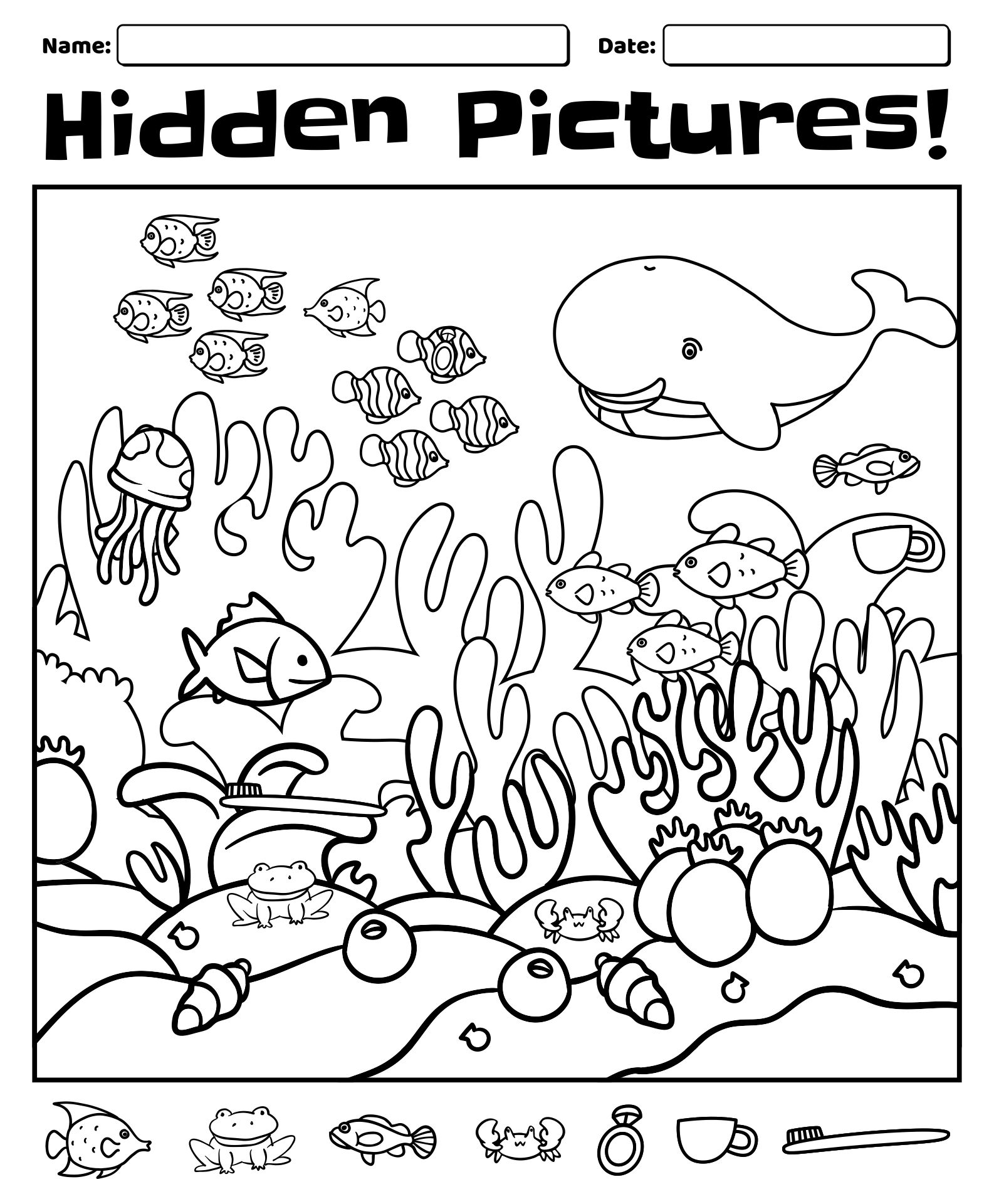 Find Hidden Objects Puzzles Printable