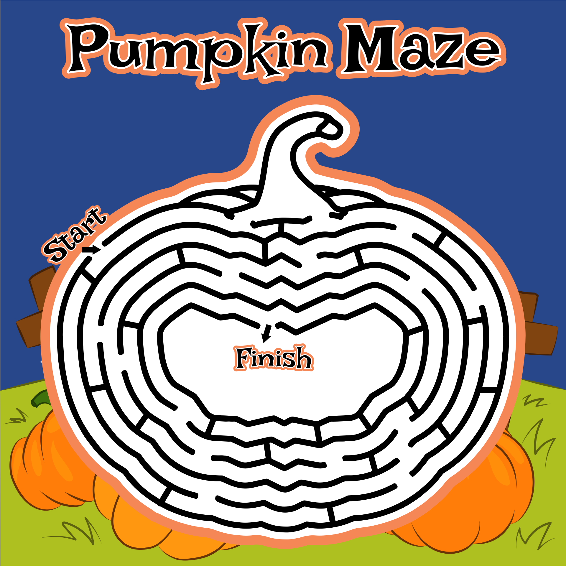 Printable for Preschool Pumpkin Mazes