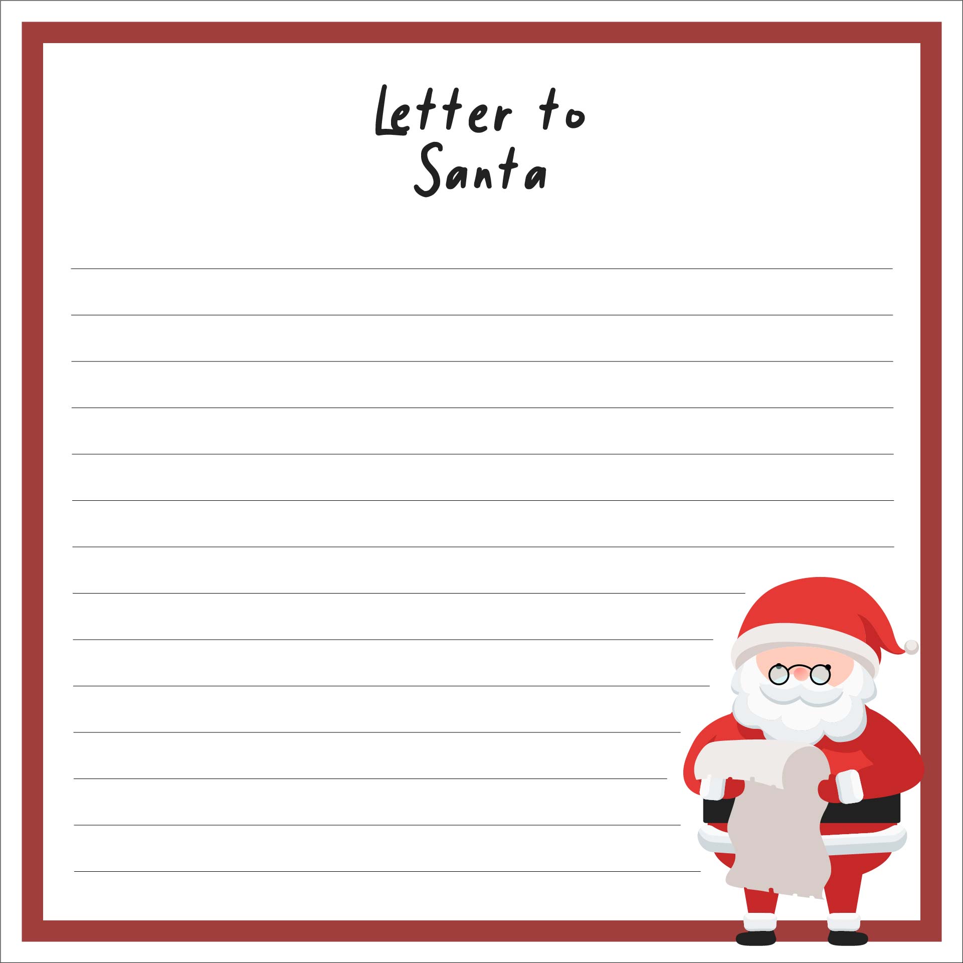Printable Santa Claus Letter Template