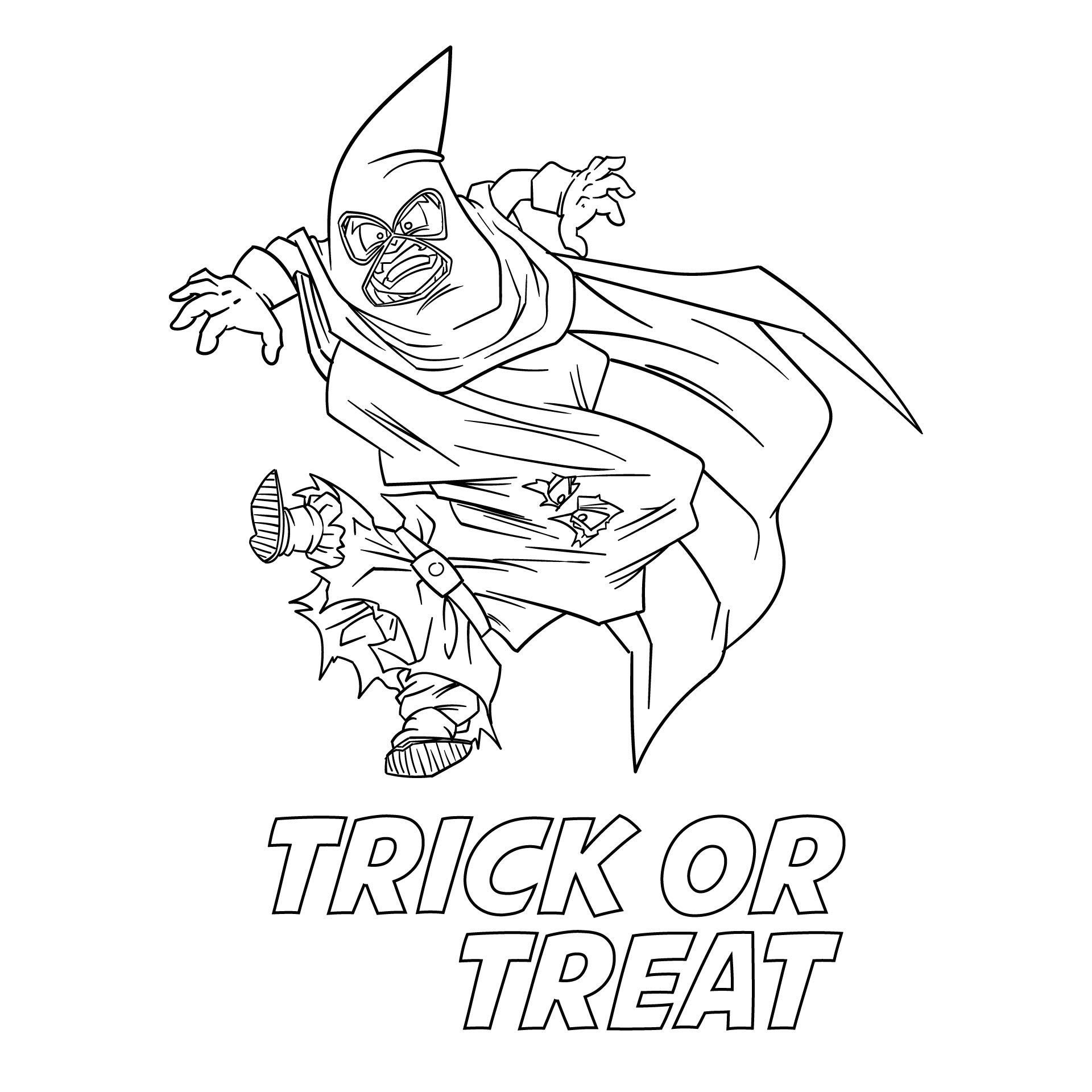 Halloween Trick or Treat Coloring Pages Printable