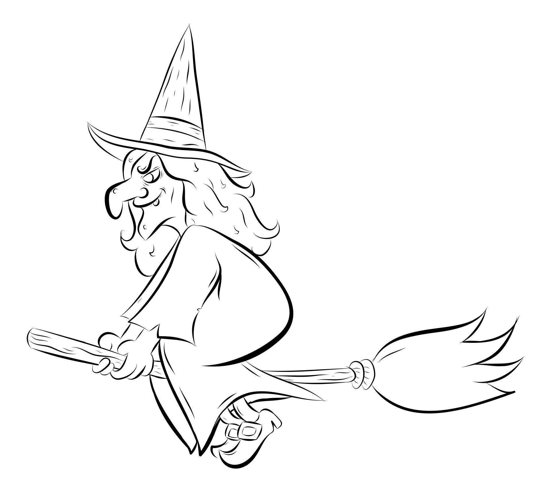 coloring pages for halloween witches hats