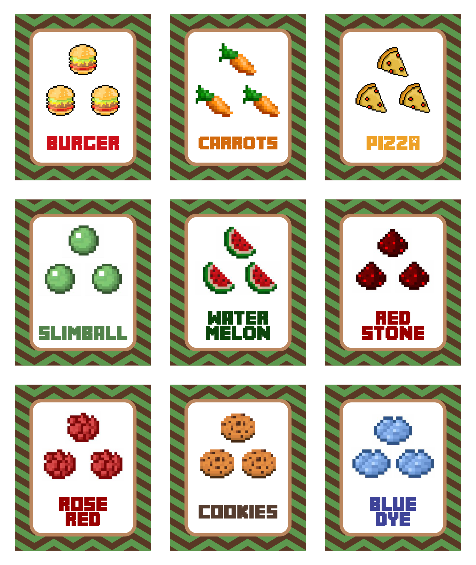 Minecraft Food Labels