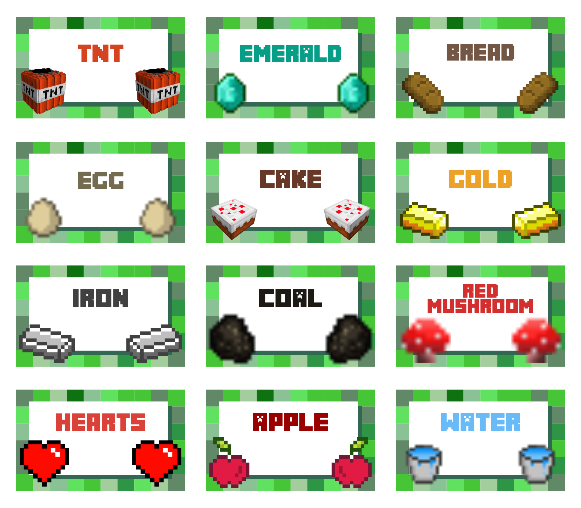 10 Best Free Minecraft Printable Food Labels PDF for Free at Printablee