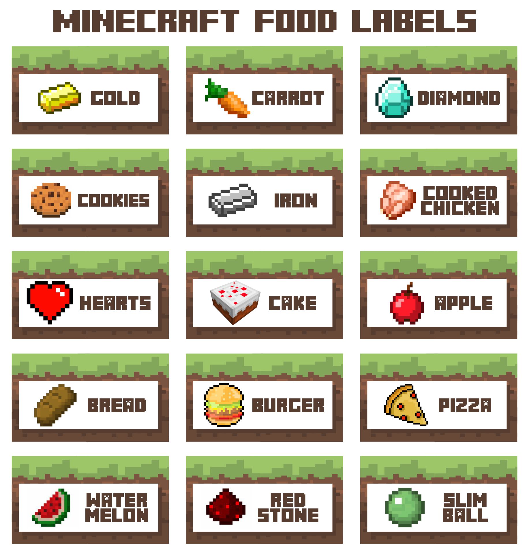 Minecraft Free Printables Food Labels Free Printable Templates Minecraft Free Printables Food Labels Free Printable Templates