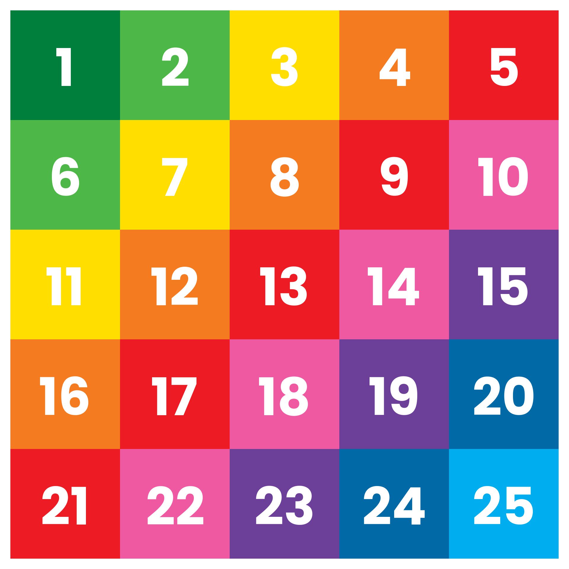 Number Grid 1-25