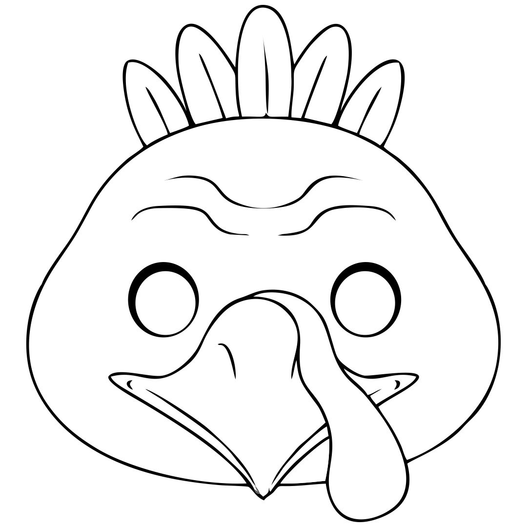 Turkey Face Printable Coloring Pages
